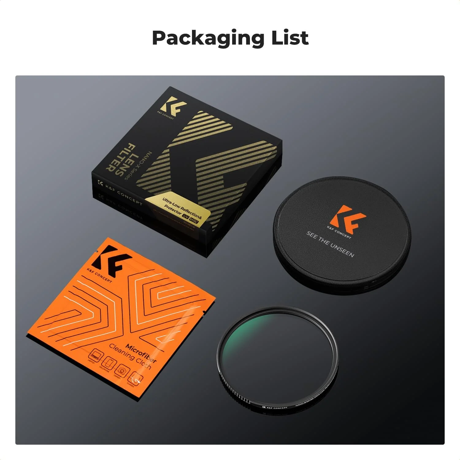 فیلتر بسیار سخت و انعکاس فرابنفش بسیار کم K&F Concept 49mm به همراه پارچه تمیز کننده برای لنز دوربین، محافظت فرابنفش، شیشه اپتیکال با پوشش نانو 28 لایه (سری X) فیلتر بسیار سخت و انعکاس فرابنفش بسیار کم K&F Concept 49mm به همراه پارچه تمیز کننده برای لنز دوربین، محافظت فرابنفش، شیشه اپتیکال با پوشش نانو 28 لایه (سری X)
