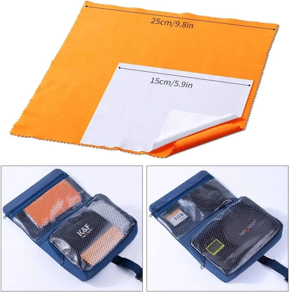 مجموعه تمیز کننده حرفه ای 23 در 1 K&F Concept برای لنز سنسور دوربین: مایع تمیز کننده + قلم + دمنده هوا + دستکش + سواب فول فریم x8 + پارچه تمیز کننده وکیوم x6 + پارچه x2 + سواب APSC x2 + کیف