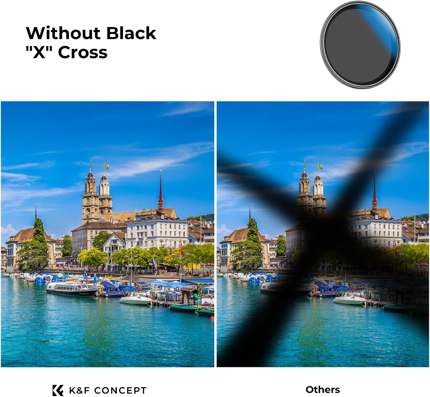فیلتر لنز متغیر ND2-32 با قطر 67 میلی‌متر K&F Concept (کاهش نور 1 تا 5 استاپ) بدون ایجاد علامت ضربدر X، دارای 18 لایه پوشش چندگانه برای لنز دوربین (سری K)