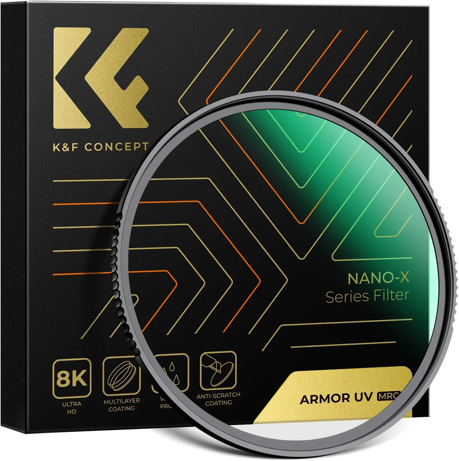 K&F Concept 95 mm UV Anti-Breakage Anti-Shock Filter HD Protection 8K Waterproof and Scratch Resistant for Camera Lens