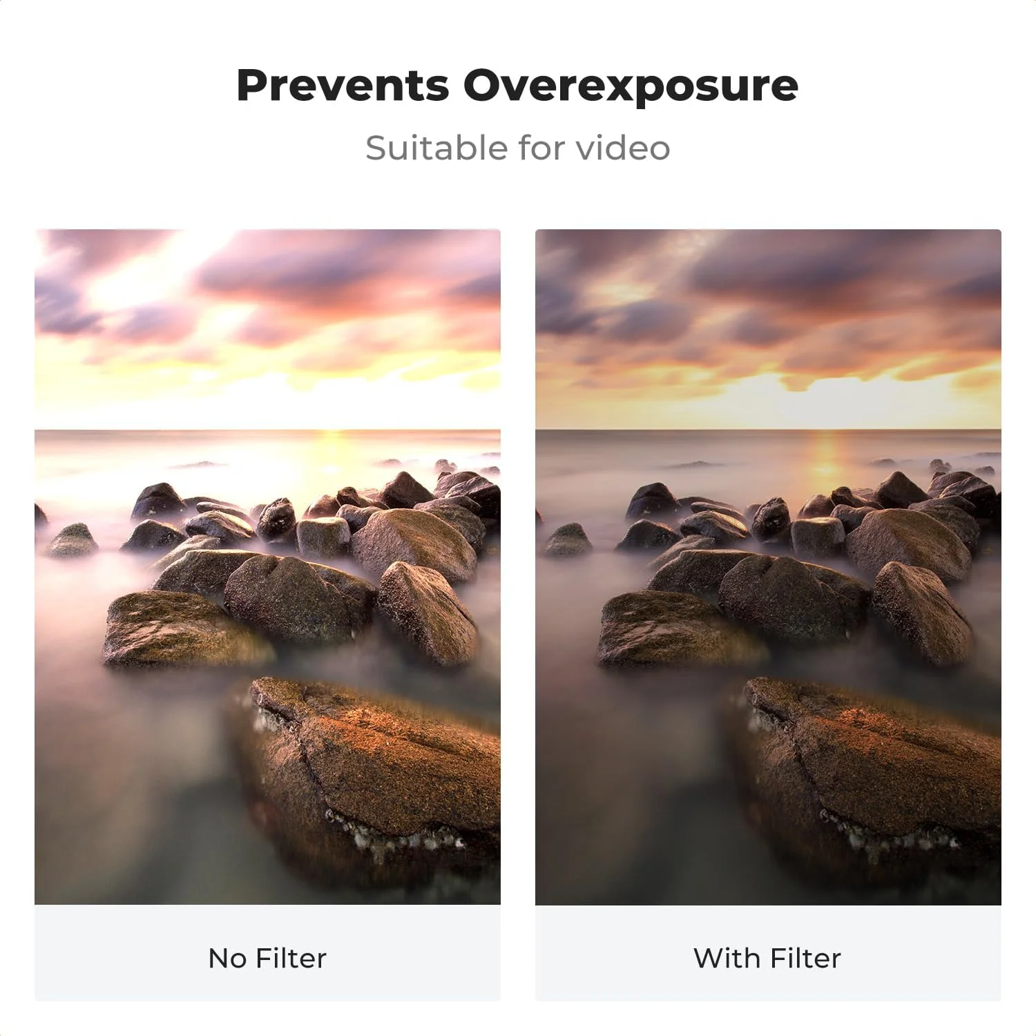 فیلتر ND متغیر 58 میلی‌متری K&F CONCEPT ND3-ND1000 (1.5 تا 10 استاپ) با پوشش 28 لایه چندگانه برای لنز دوربین (سری Nano-X)