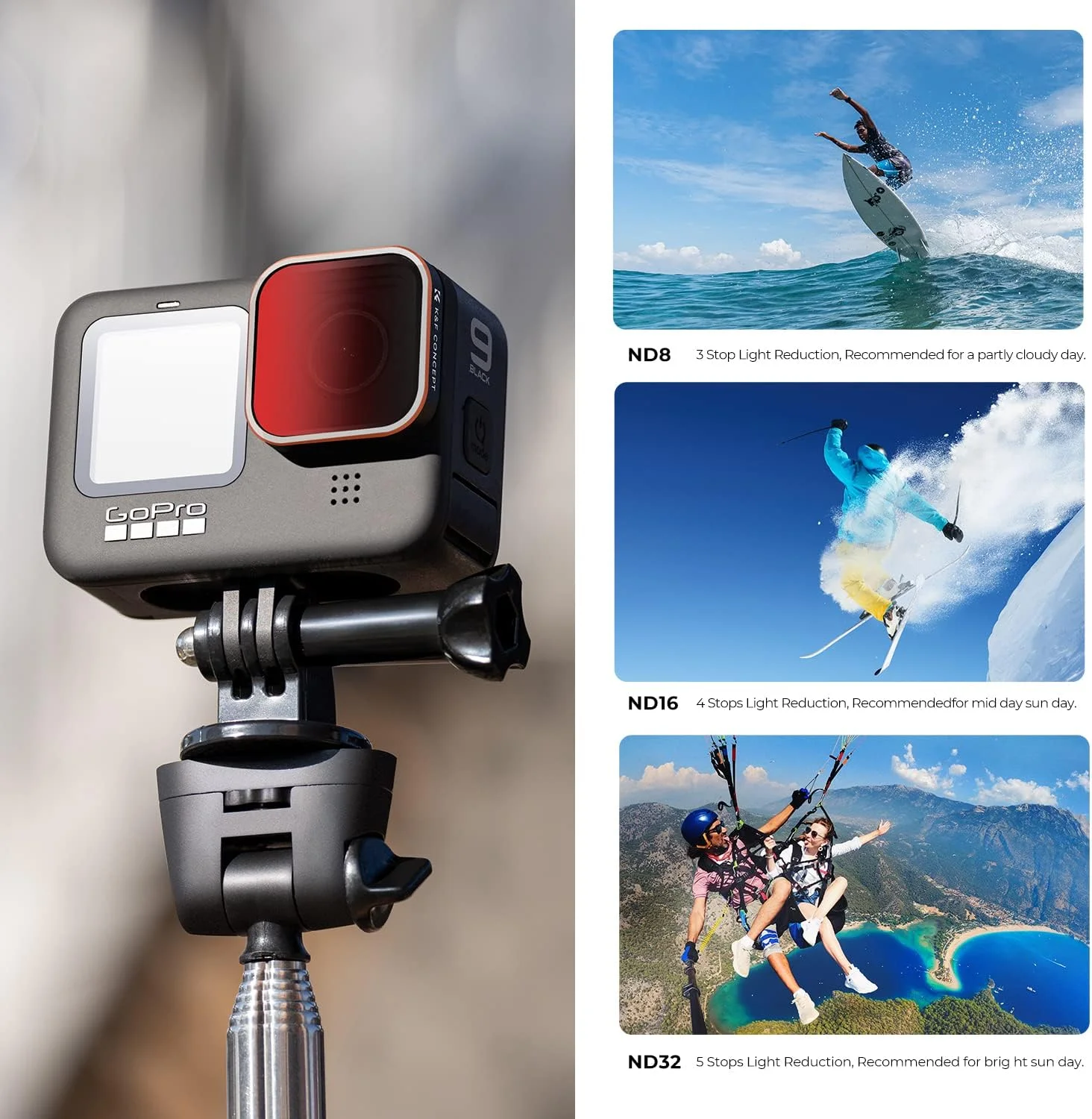ست فیلتر ND و CPL کانسپت K&F سازگار با GoPro Hero 11 Hero 10 Black Hero 9، بسته 4 عددی (ND8، ND16، ND32، CPL) کیت فیلتر لنز پلاریزه تراکم خنثی لوازم جانبی دوربین اکشن Hero 9 Hero 10 Hero 11 ست فیلتر ND و CPL کانسپت K&F سازگار با GoPro Hero 11 Hero 10 Black Hero 9، بسته 4 عددی (ND8، ND16، ND32، CPL) کیت فیلتر لنز پلاریزه تراکم خنثی لوازم جانبی دوربین اکشن Hero 9 Hero 10 Hero 11