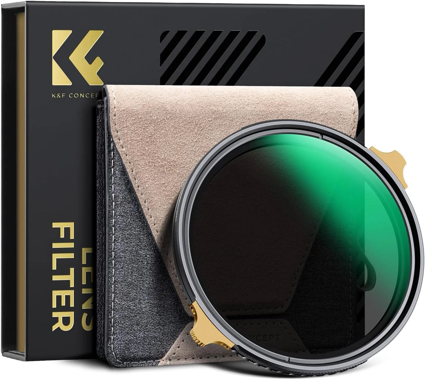 فیلتر کاهنده نور متغیر ND2-32 نانو-ایکس پرو K&F CONCEPT سایز 82 میلی‌متر، 1 تا 5 استاپ، بدون ایجاد تداخل رنگی، مسی، فوق‌العاده نازک، HD، ضد آب و ضد خش به همراه کیف محافظ لنز دوربین