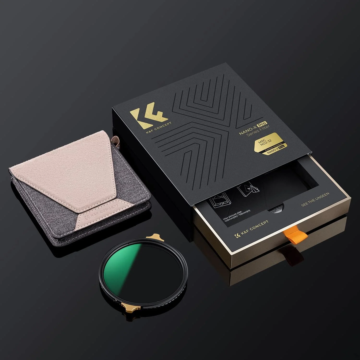 فیلتر کاهنده نور متغیر ND2-32 نانو-ایکس پرو K&F CONCEPT سایز 82 میلیمتر، 1 تا 5 استاپ، بدون ایجاد تداخل رنگی، مسی، فوقالعاده نازک، HD، ضد آب و ضد خش به همراه کیف محافظ لنز دوربین فیلتر کاهنده نور متغیر ND2-32 نانو-ایکس پرو K&F CONCEPT سایز 82 میلیمتر، 1 تا 5 استاپ، بدون ایجاد تداخل رنگی، مسی، فوقالعاده نازک، HD، ضد آب و ضد خش به همراه کیف محافظ لنز دوربین