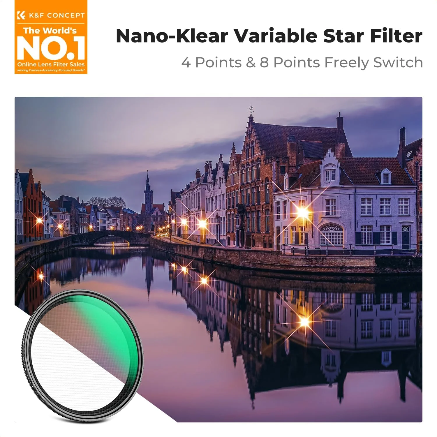فیلتر ستاره ای متغیر K&F Concept سایز 82 میلی متر، فیلتر ایجاد کننده طرح ستاره ای 4 و 8 پره - دارای 18 لایه پوشش، شیشه اپتیکال فوق العاده باریک، فیلتر لنز دوربین به همراه 3 عدد دستمال تمیز کننده فیلتر ستاره ای متغیر K&F Concept سایز 82 میلی متر، فیلتر ایجاد کننده طرح ستاره ای 4 و 8 پره - دارای 18 لایه پوشش، شیشه اپتیکال فوق العاده باریک، فیلتر لنز دوربین به همراه 3 عدد دستمال تمیز کننده