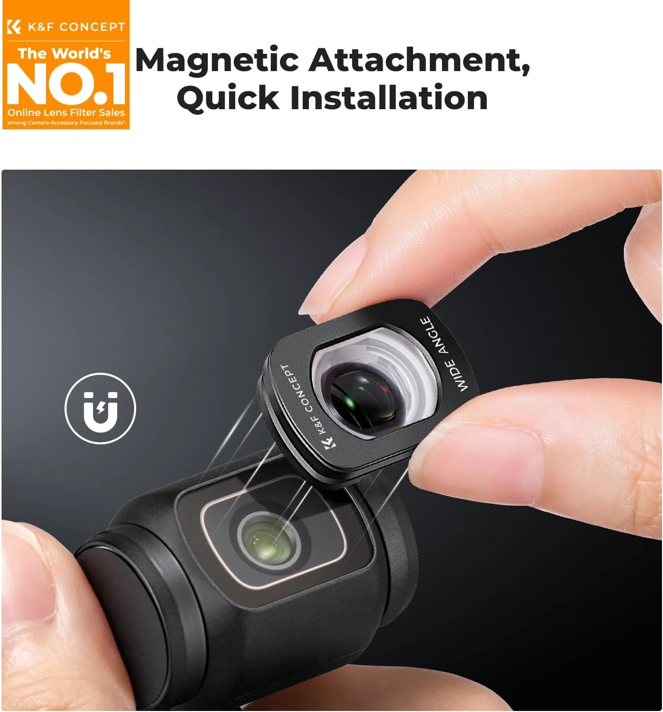لنز زاویه باز مغناطیسی K&F Concept سازگار با DJI OSMO POCKET 3، لنزهای جانبی با دید گسترده خارجی