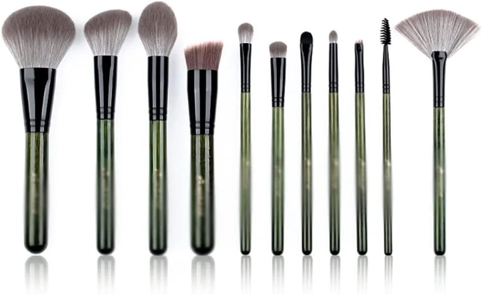 ست برس آرایشی اسکیپدر، ابزار حرفه ای، برس موی مصنوعی، برس های آرایشی فونداسیون، پودر، کانتور، سایه چشم