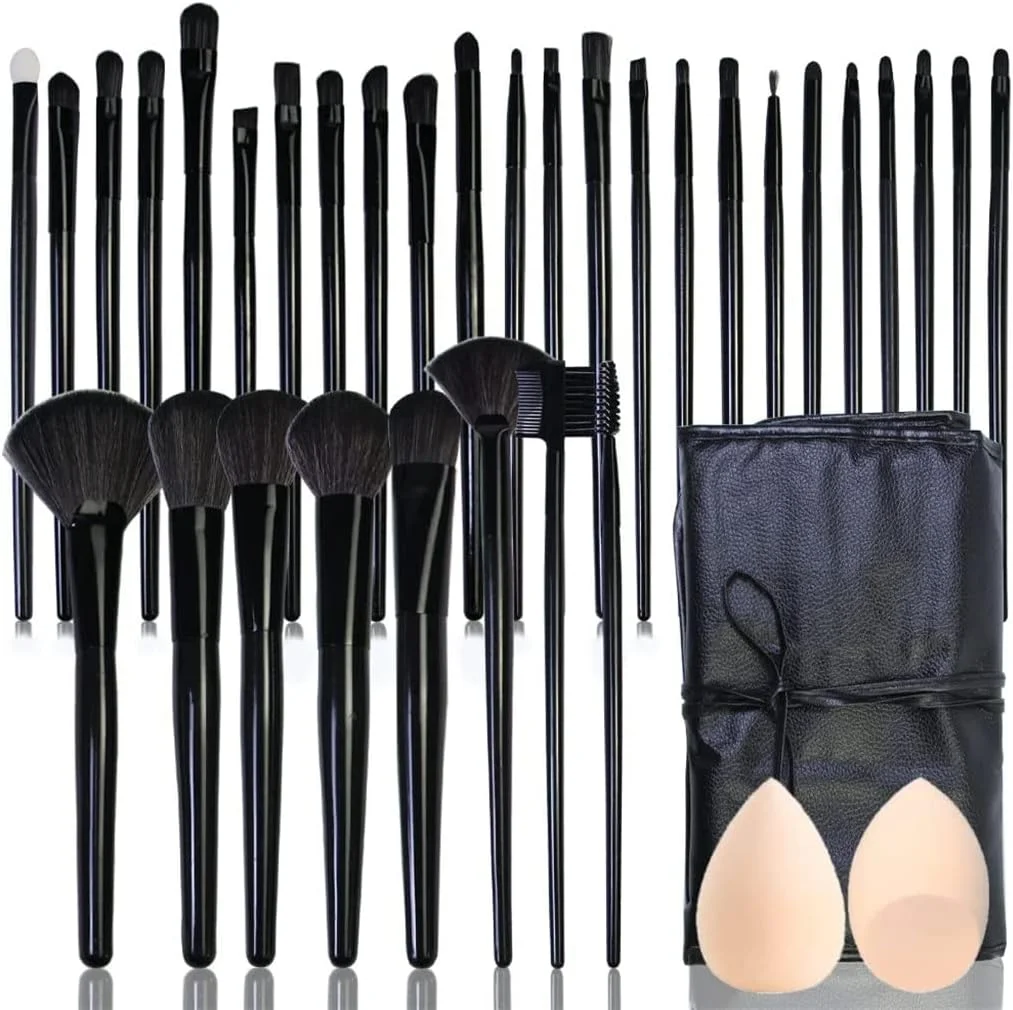 ست برس آرایشی اسکیپدر، ست 32 عددی برس آرایشی حرفه ای موی مصنوعی طبیعی