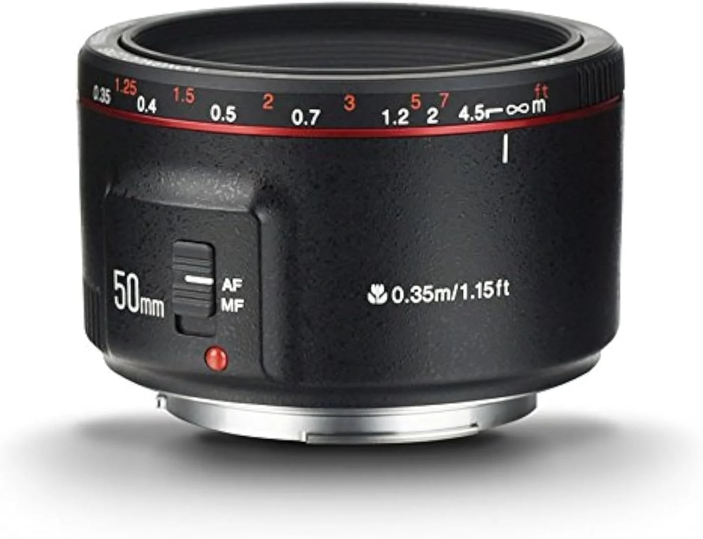 لنز یونگنو YN50MM F1.8 II مشکی AF/MF 0.35M با دیافراگم باز و فوکوس خودکار، سازگار با دهانه Canon EF EOS