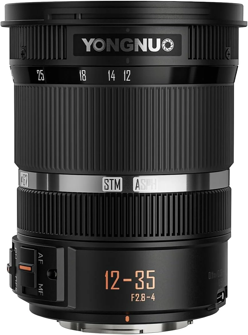 لنز زوم استاندارد 12-35 میلیمتری YONGNUO با دیافراگم F2.8-4، طراحی زوم داخلی، فاصله کانونی معادل 24-70 میلیمتر، دیافراگم باز F2.8 لنز زوم استاندارد 12-35 میلیمتری YONGNUO با دیافراگم F2.8-4، طراحی زوم داخلی، فاصله کانونی معادل 24-70 میلیمتر، دیافراگم باز F2.8