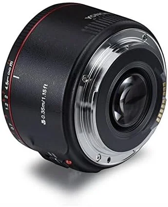 لنز یونگنو YN50MM F1.8 II مشکی AF/MF 0.35M با دیافراگم باز و فوکوس خودکار، سازگار با دهانه Canon EF EOS لنز یونگنو YN50MM F1.8 II مشکی AF/MF 0.35M با دیافراگم باز و فوکوس خودکار، سازگار با دهانه Canon EF EOS