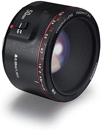 لنز یونگنو YN50MM F1.8 II مشکی AF/MF 0.35M با دیافراگم باز و فوکوس خودکار، سازگار با دهانه Canon EF EOS لنز یونگنو YN50MM F1.8 II مشکی AF/MF 0.35M با دیافراگم باز و فوکوس خودکار، سازگار با دهانه Canon EF EOS