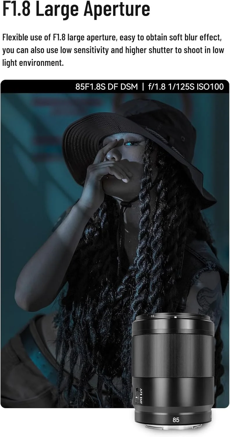 لنز پرایم فول فریم 85mm F1.8S DF DSM با دیافراگم بزرگ F1.8 YONGNUO برای دوربین های بدون آینه Sony E Mount با بدنه فلزی ارتقا یافته لنز پرایم فول فریم 85mm F1.8S DF DSM با دیافراگم بزرگ F1.8 YONGNUO برای دوربین های بدون آینه Sony E Mount با بدنه فلزی ارتقا یافته