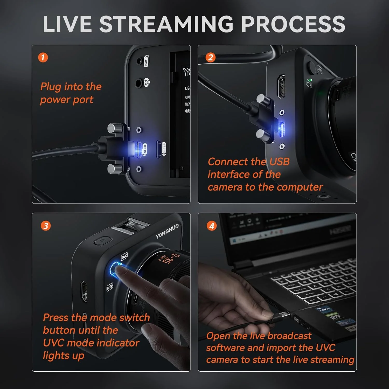 دوربین دیجیتال USB 4K یونگنو YN433، برای پخش زنده داخلی، سیستم لنز بدون آینه میکرو چهار سوم MFT، 4K برای لنز دوربین حرفه ای پاناسونیک LUMIX دوربین دیجیتال USB 4K یونگنو YN433، برای پخش زنده داخلی، سیستم لنز بدون آینه میکرو چهار سوم MFT، 4K برای لنز دوربین حرفه ای پاناسونیک LUMIX