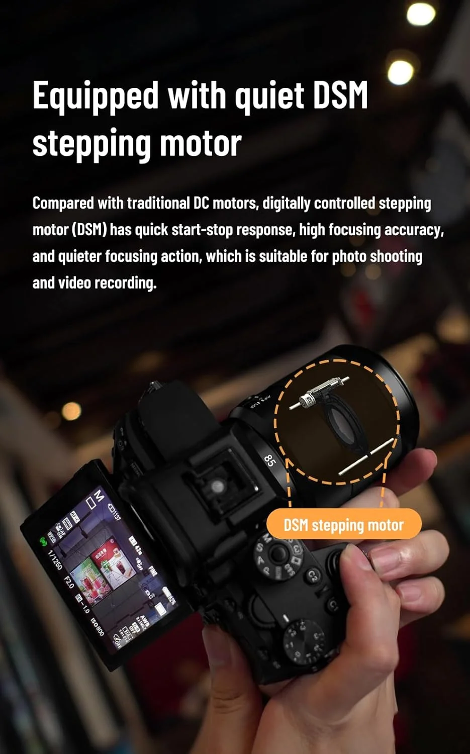 لنز پرایم فول فریم 85mm F1.8S DF DSM با دیافراگم بزرگ F1.8 YONGNUO برای دوربین های بدون آینه Sony E Mount با بدنه فلزی ارتقا یافته لنز پرایم فول فریم 85mm F1.8S DF DSM با دیافراگم بزرگ F1.8 YONGNUO برای دوربین های بدون آینه Sony E Mount با بدنه فلزی ارتقا یافته