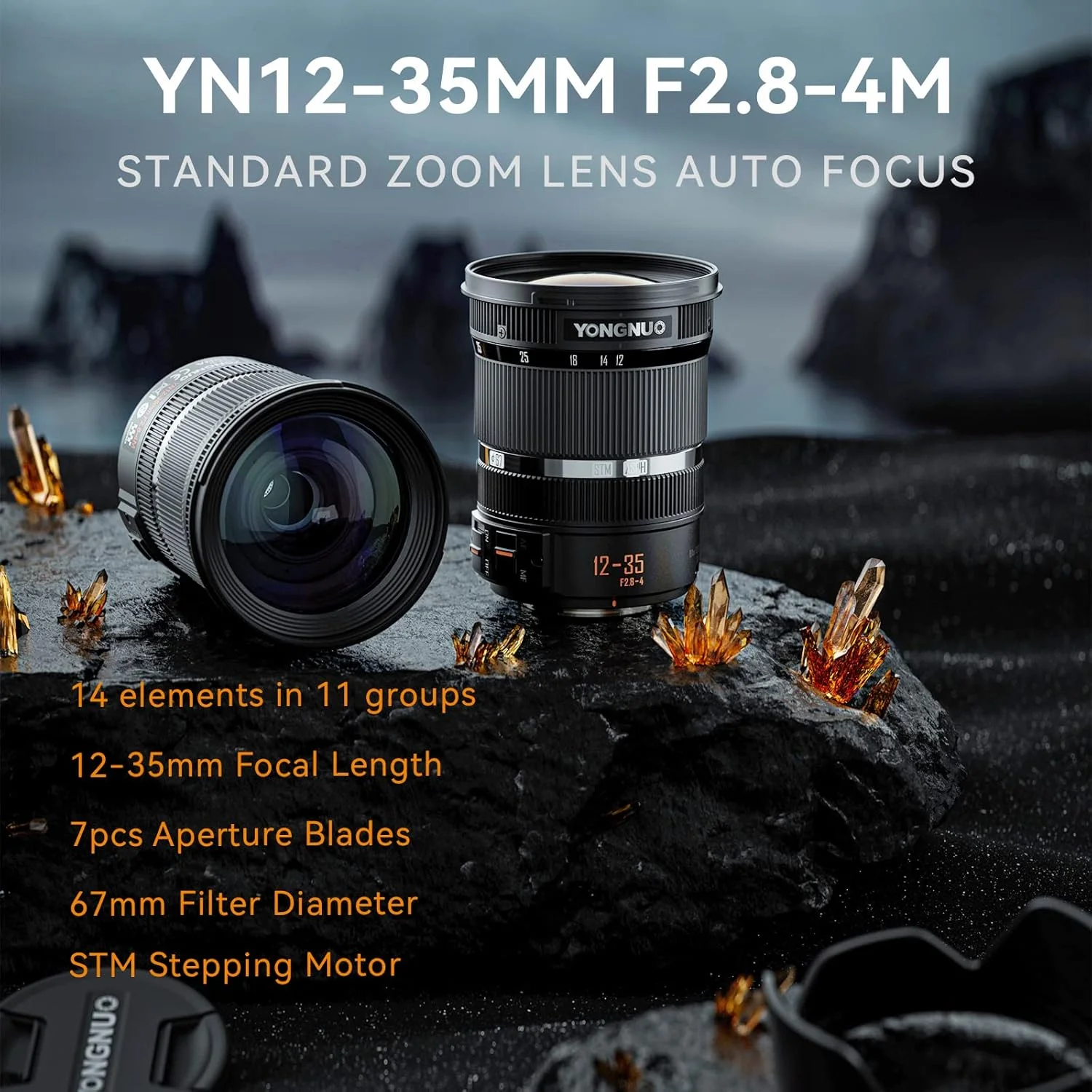 لنز زوم استاندارد YONGNUO YN12-35mm F2.8-4M، ASPH با فوکوس خودکار برای دوربینهای میکرو چهار سوم پاناسونیک LUMIX لنز زوم استاندارد YONGNUO YN12-35mm F2.8-4M، ASPH با فوکوس خودکار برای دوربینهای میکرو چهار سوم پاناسونیک LUMIX