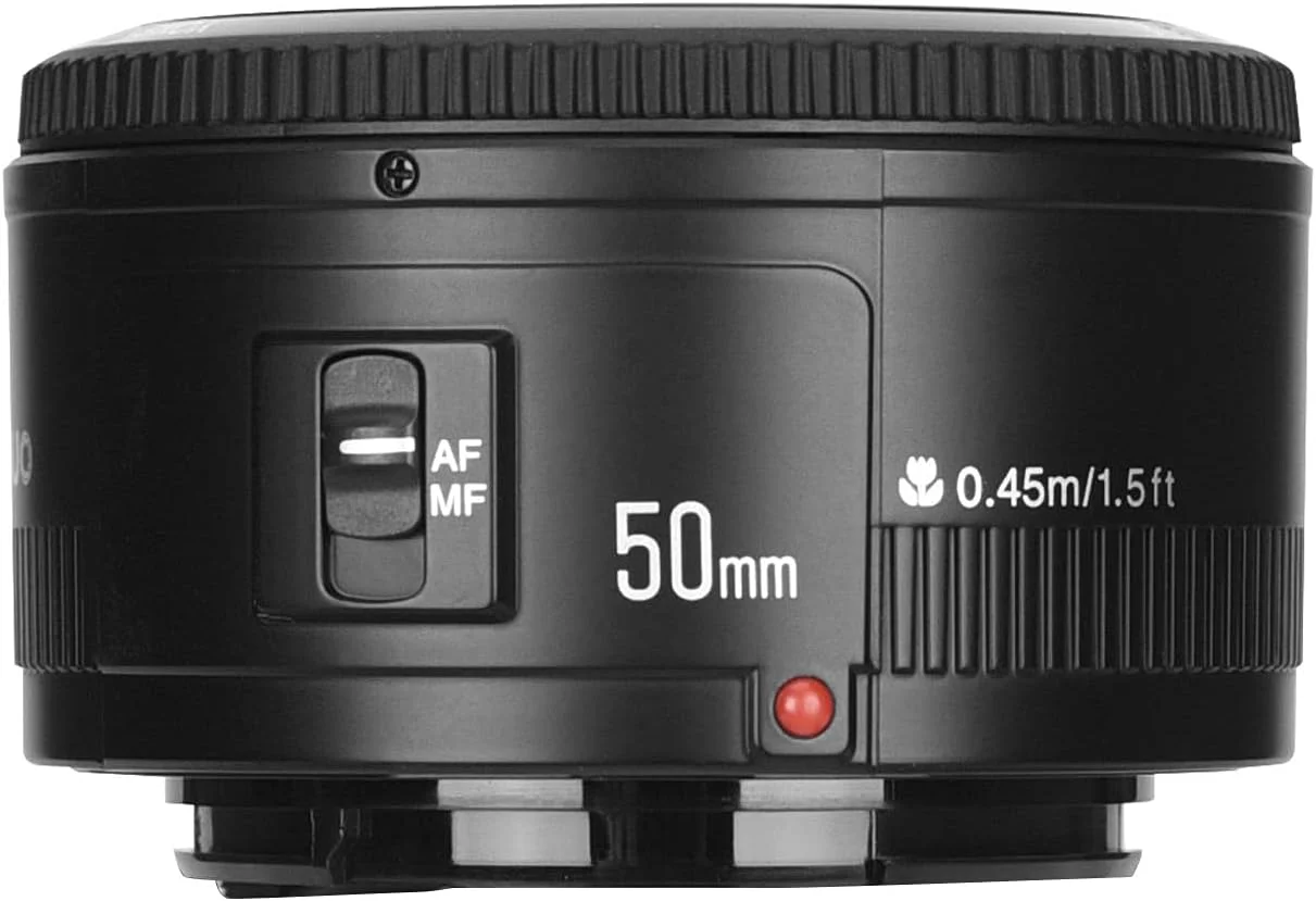 لنز یونگنو YN 50mm F/1.8 AF/MF با دیافراگم بزرگ و فوکوس خودکار برای دوربین های Canon EF Mount EOS