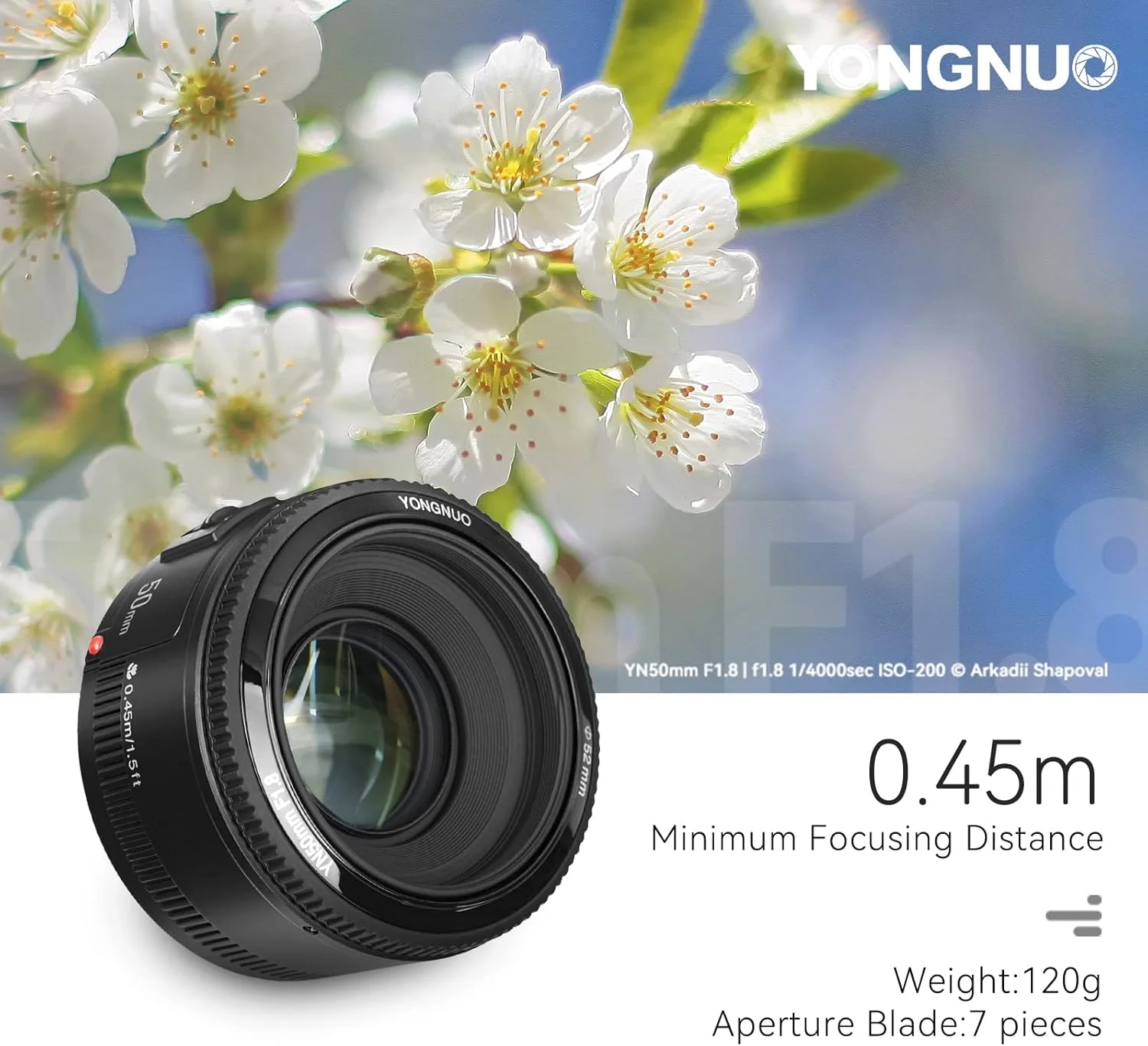 لنز YONGNUO YN50mm F1.8 با دیافراگم بزرگ و فوکوس خودکار سازگار با دوربین های Canon EF Mount EOS لنز YONGNUO YN50mm F1.8 با دیافراگم بزرگ و فوکوس خودکار سازگار با دوربین های Canon EF Mount EOS