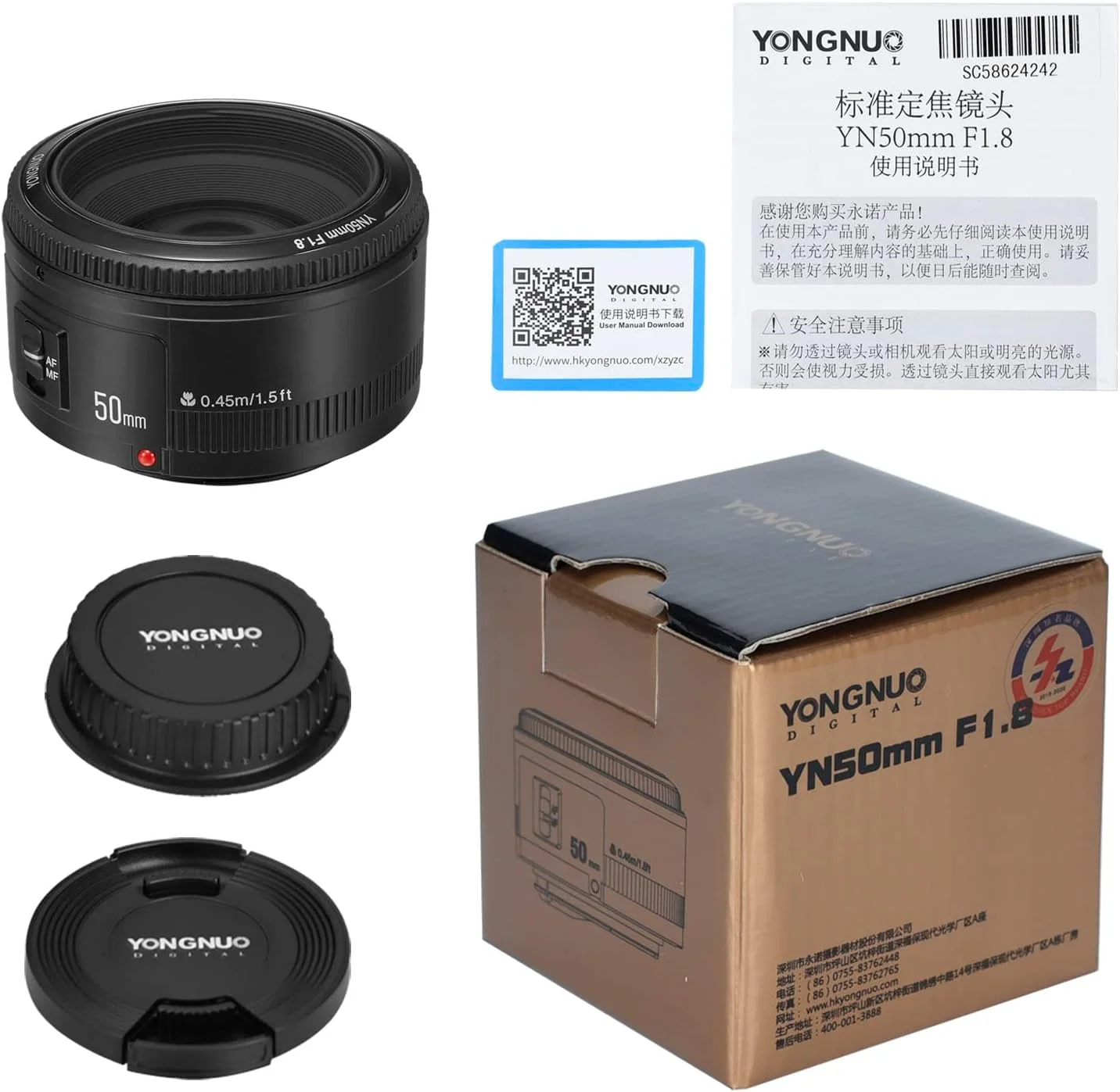 لنز YONGNUO YN50mm F1.8 با دیافراگم بزرگ و فوکوس خودکار سازگار با دوربین های Canon EF Mount EOS لنز YONGNUO YN50mm F1.8 با دیافراگم بزرگ و فوکوس خودکار سازگار با دوربین های Canon EF Mount EOS