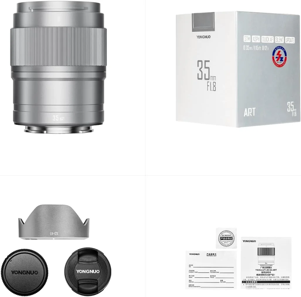 لنز واید یونگنو 35 میلیمتری F1.8 DA Art با فوکوس خودکار برای مانت Sony E، لنز پرایم استاندارد APS-C برای دوربینهای بدون آینه سونی (نقرهای) لنز واید یونگنو 35 میلیمتری F1.8 DA Art با فوکوس خودکار برای مانت Sony E، لنز پرایم استاندارد APS-C برای دوربینهای بدون آینه سونی (نقرهای)