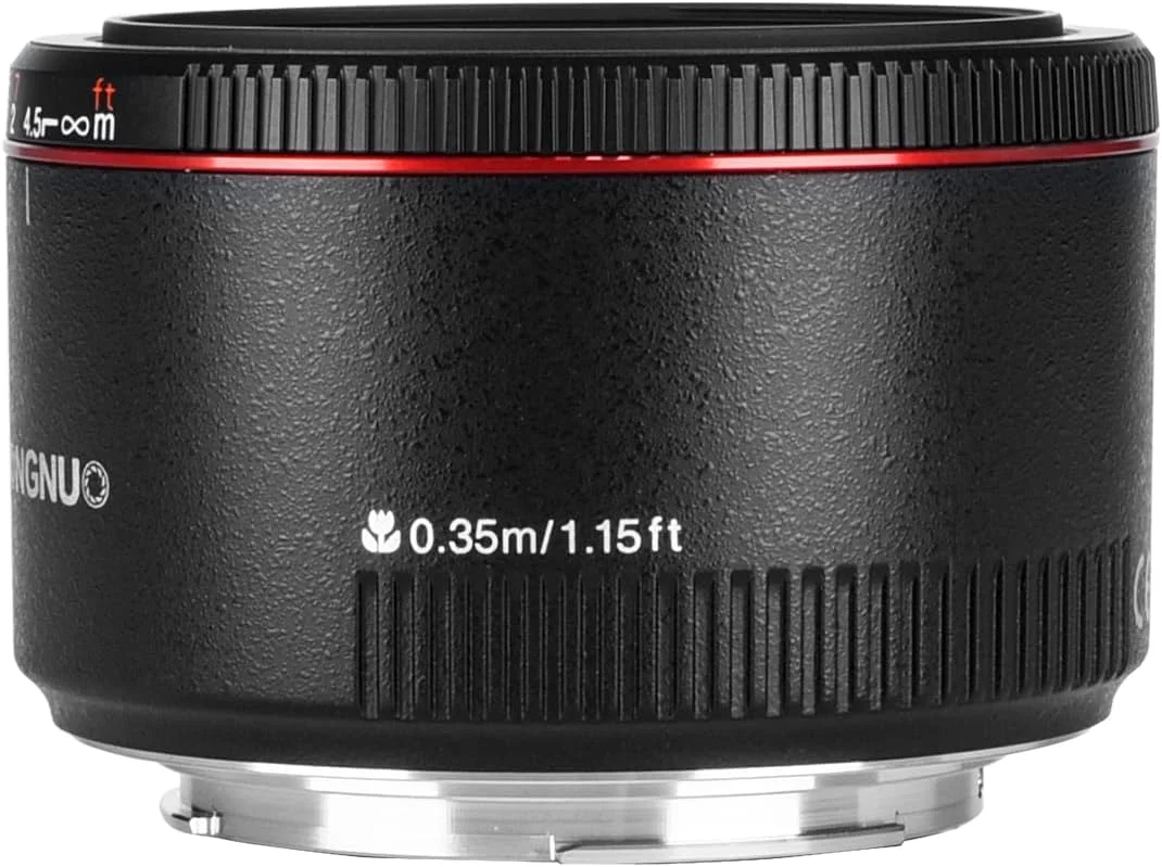 لنز استاندارد پرایم یونگنو YN50MM F1.8 II AF/MF با فاصله کانونی 0.35M مشکی برای دوربین های کانن 5D IV 1DX I 200D II 850D 7D 6DII لنز استاندارد پرایم یونگنو YN50MM F1.8 II AF/MF با فاصله کانونی 0.35M مشکی برای دوربین های کانن 5D IV 1DX I 200D II 850D 7D 6DII