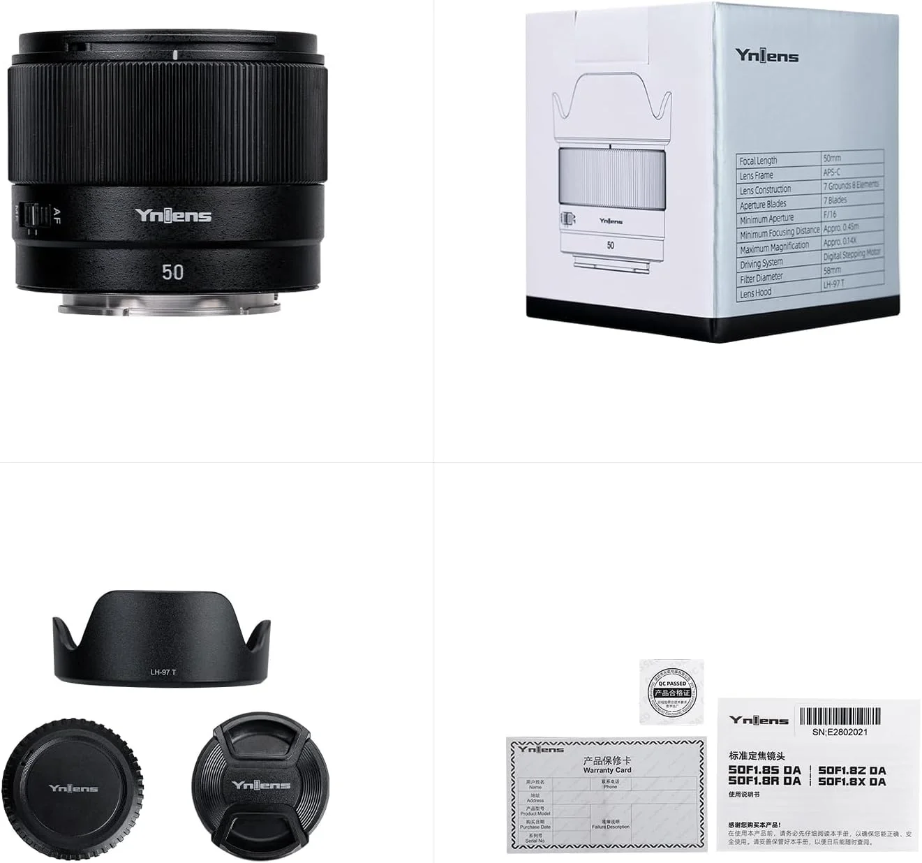 لنز 50mm F1.8 YONGNUO برای مانت Sony E، فوکوس خودکار دیافراگم بزرگ F1.8S، لنز پرایم استاندارد فریم APSC برای دوربین های بدون آینه Sony E-Mount (مشکی) لنز 50mm F1.8 YONGNUO برای مانت Sony E، فوکوس خودکار دیافراگم بزرگ F1.8S، لنز پرایم استاندارد فریم APSC برای دوربین های بدون آینه Sony E-Mount (مشکی)