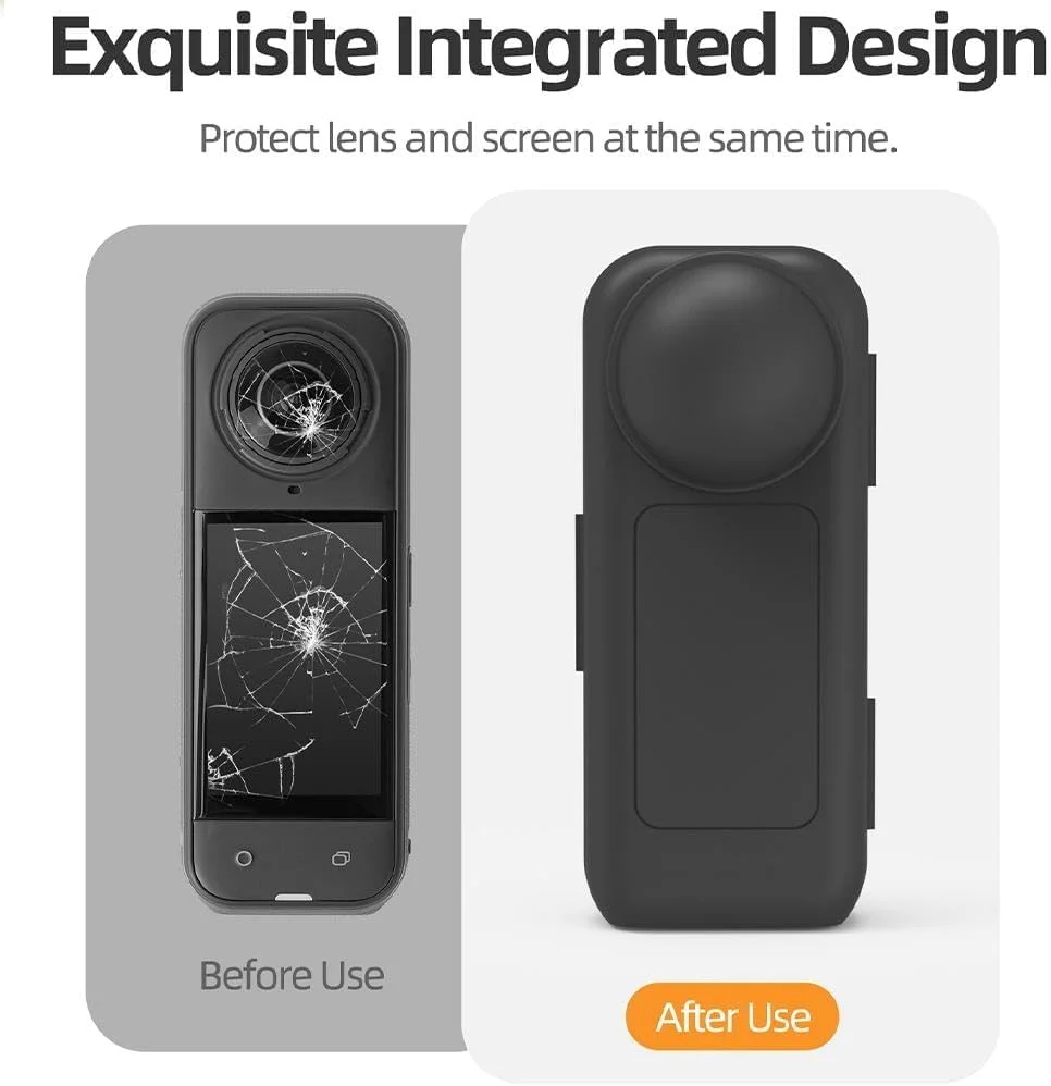 محافظ بدنه دوربین eWINNER سازگار با لنز و صفحه نمایش Insta360 X5 X4، کیف حمل و نقل محافظ هارد شل مسافرتی با بند مچی برای دوربین اکشن Insta360 X5 X4