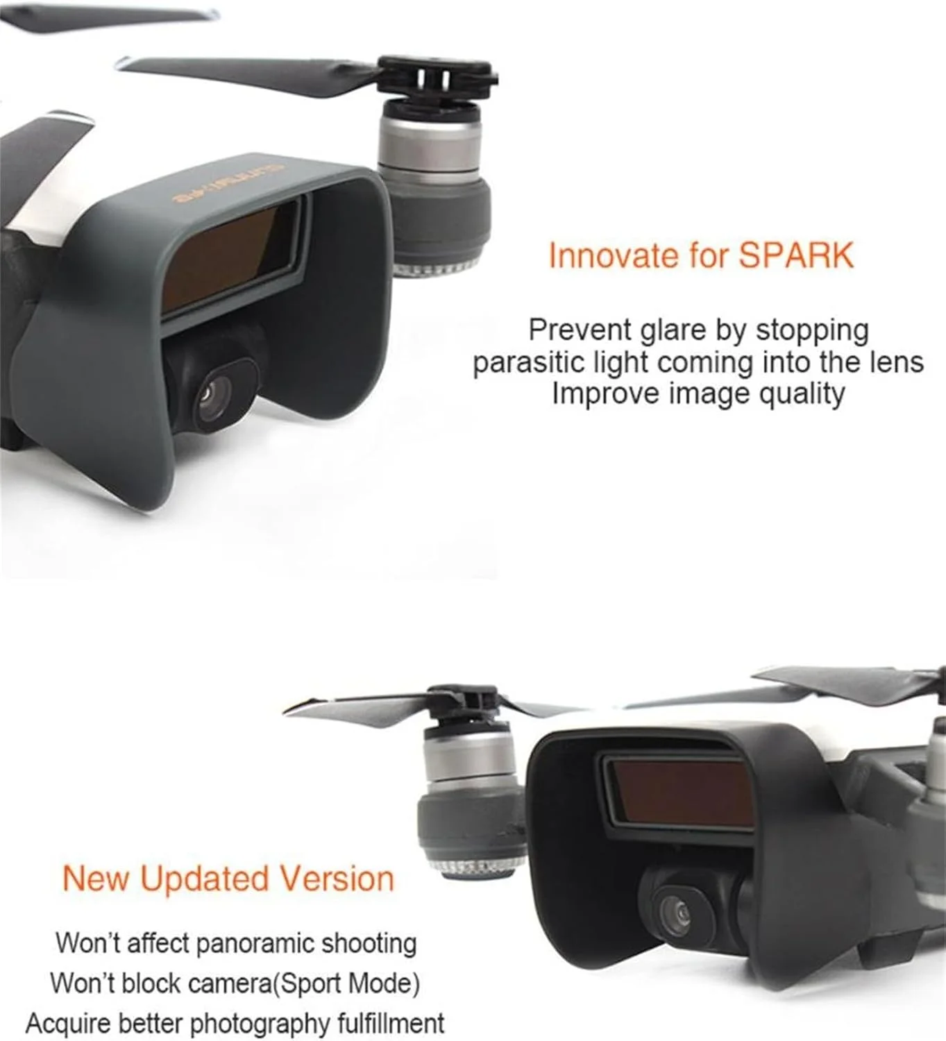 محافظ لنز ضد تابش نور دوربین هوایی eWINNER، پوشش محافظ دوربین برای دوربین DJI Spark PTZ، سازگار با پایه دوربین و پوشش لنز سیلیکونی محافظ لنز ضد تابش نور دوربین هوایی eWINNER، پوشش محافظ دوربین برای دوربین DJI Spark PTZ، سازگار با پایه دوربین و پوشش لنز سیلیکونی
