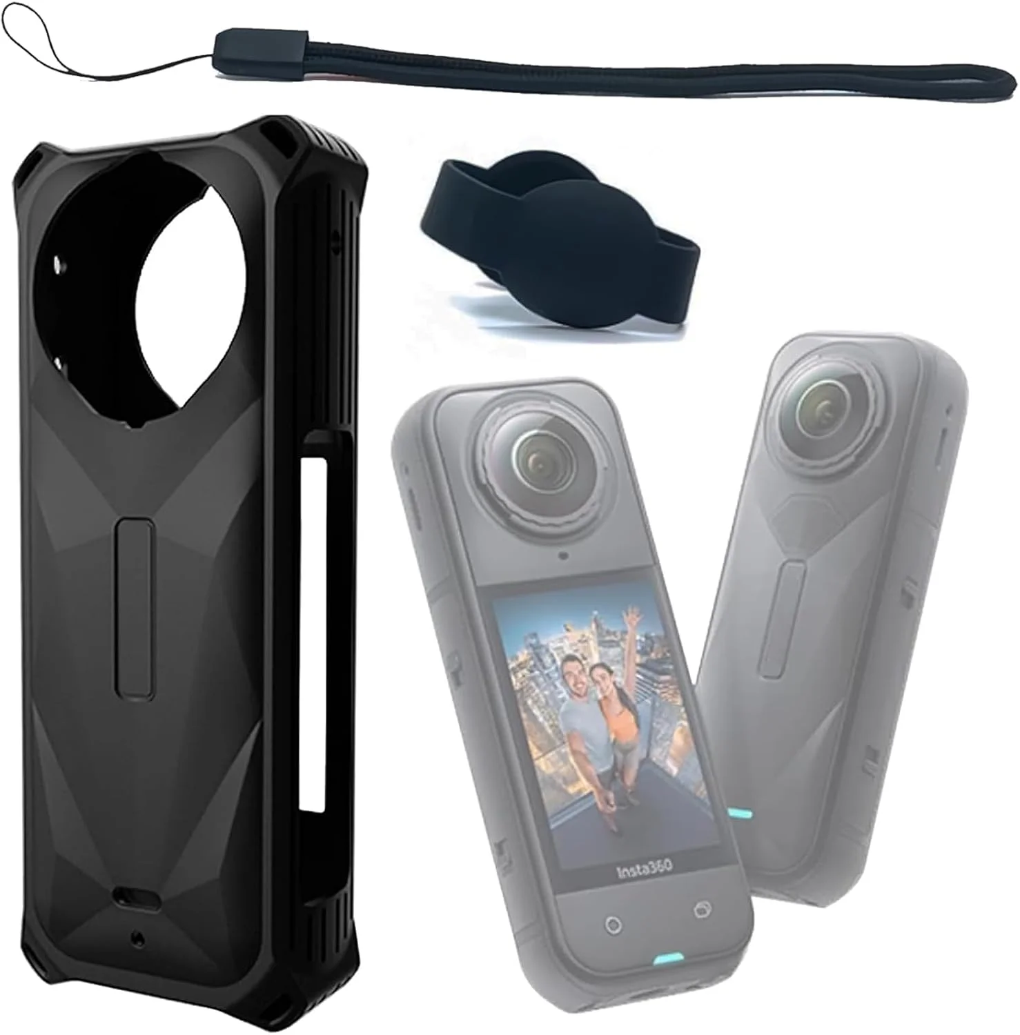 محافظ سیلیکونی دوربین Insta360 X5، کاور محافظ سیلیکونی با درپوش لنز و بند ضد گم شدن، پوشش محافظ کامل لوازم جانبی دوربین Insta360 X5 (مشکی) محافظ سیلیکونی دوربین Insta360 X5، کاور محافظ سیلیکونی با درپوش لنز و بند ضد گم شدن، پوشش محافظ کامل لوازم جانبی دوربین Insta360 X5 (مشکی)