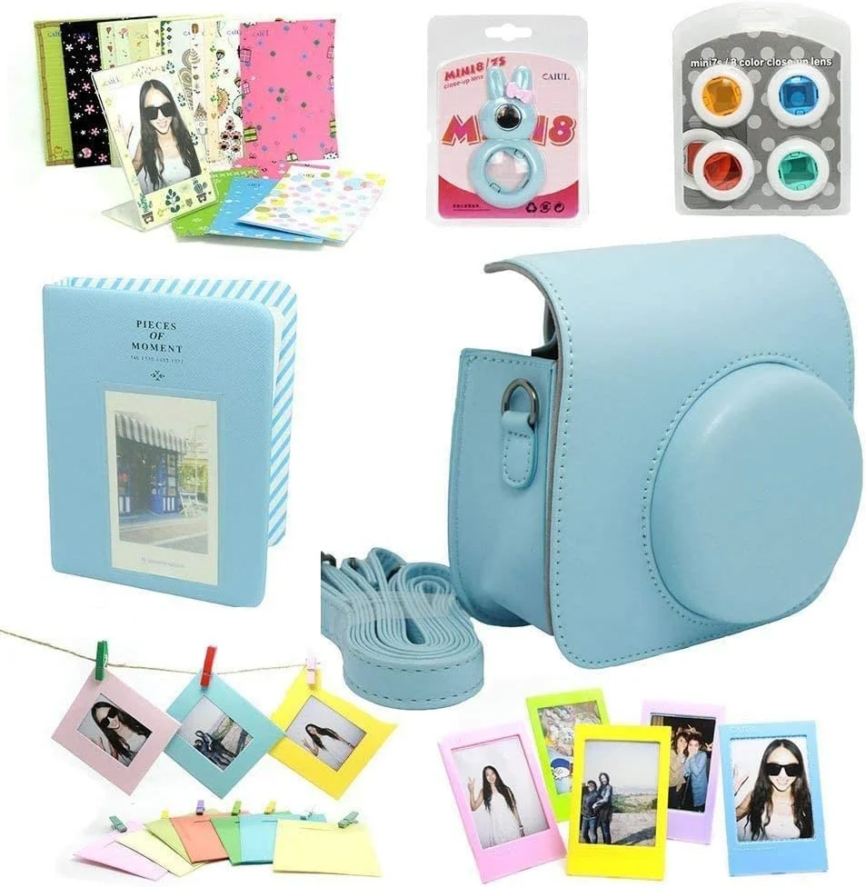 مجموعه لوازم جانبی دوربین اینستکس 7 در 1 eWINNER شامل کیف دوربین، آلبوم عکس، لنز سلفی، برچسب دوربین سازگار با دوربین فوجی فیلم اینستکس مینی 8/8+/8s/9 (آبی) مجموعه لوازم جانبی دوربین اینستکس 7 در 1 eWINNER شامل کیف دوربین، آلبوم عکس، لنز سلفی، برچسب دوربین سازگار با دوربین فوجی فیلم اینستکس مینی 8/8+/8s/9 (آبی)