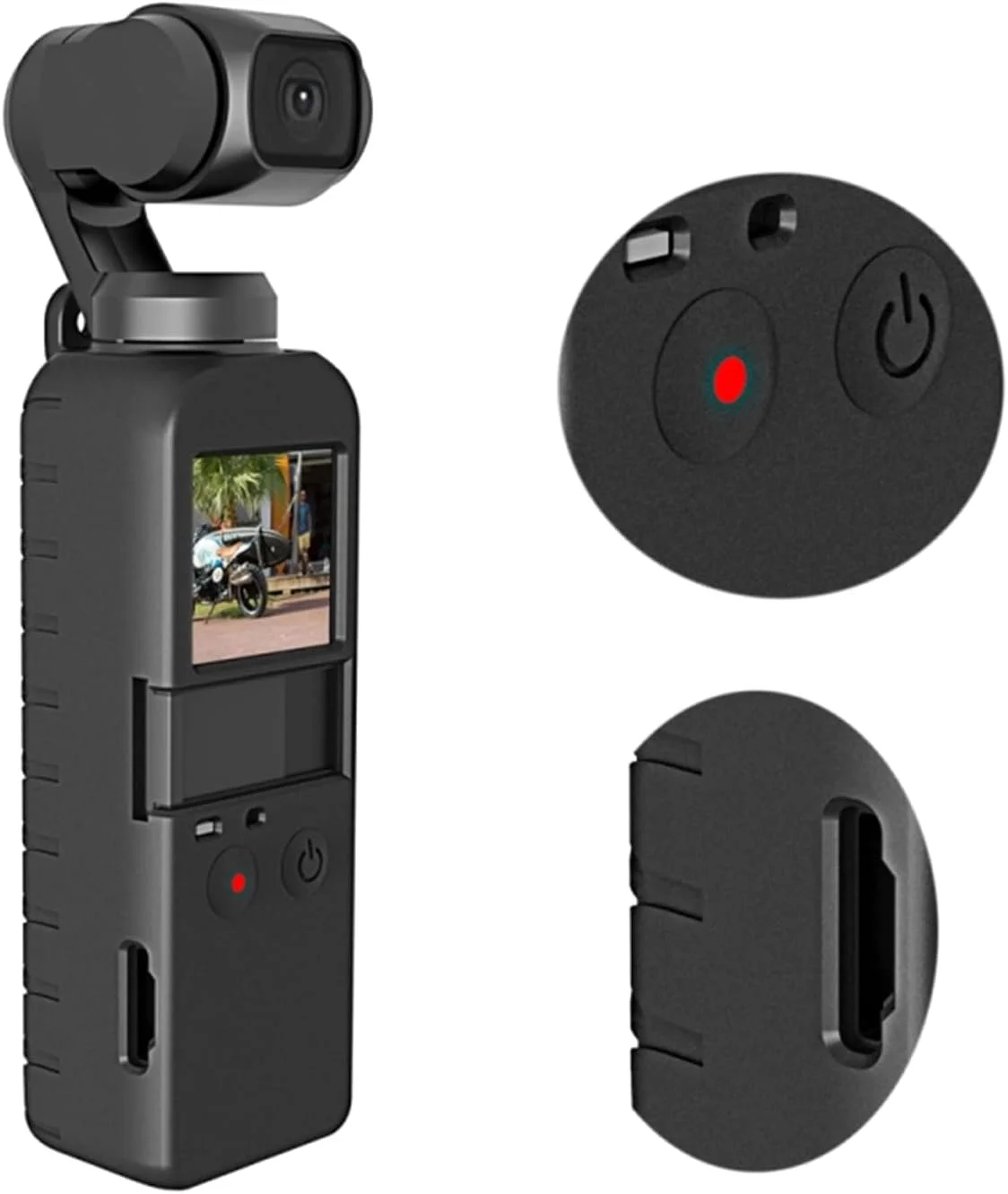 مجموعه کاور محافظ لنز و بدنه سیلیکونی نرم با بافت ضد لغزش 2 در 1 eWINNER سازگار با دوربین گیمبال دستی DJI OSMO Pocket (OSMO Pocket1، مشکی) مجموعه کاور محافظ لنز و بدنه سیلیکونی نرم با بافت ضد لغزش 2 در 1 eWINNER سازگار با دوربین گیمبال دستی DJI OSMO Pocket (OSMO Pocket1، مشکی)