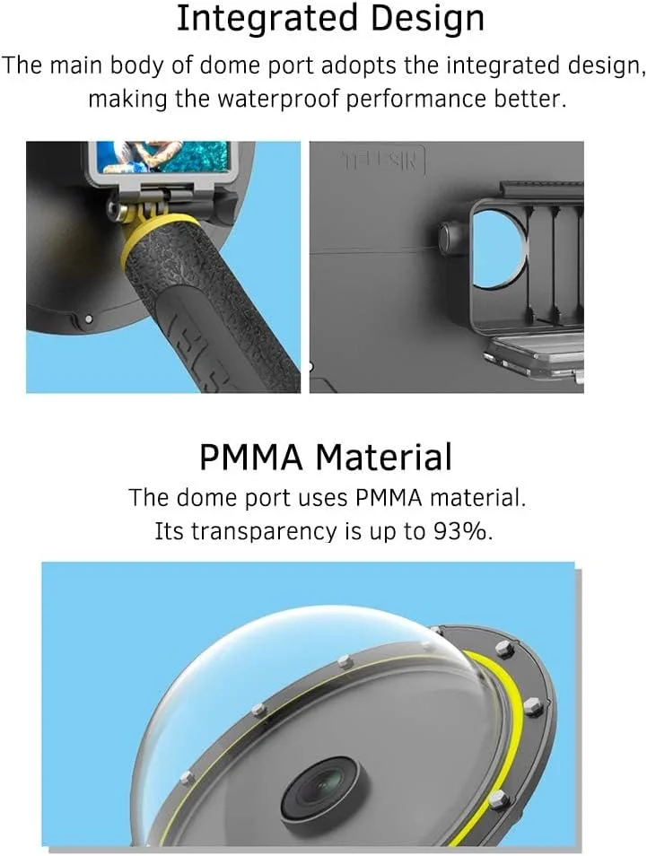 پوشش شفاف لنز دوربین پورت گنبدی 6 اینچی eWINNER برای DJI Osmo Action 5 Pro 4 3، با محفظه ضد آب و دسته شناور برای عکاسی زیر آب، شنا و غواصی پوشش شفاف لنز دوربین پورت گنبدی 6 اینچی eWINNER برای DJI Osmo Action 5 Pro 4 3، با محفظه ضد آب و دسته شناور برای عکاسی زیر آب، شنا و غواصی