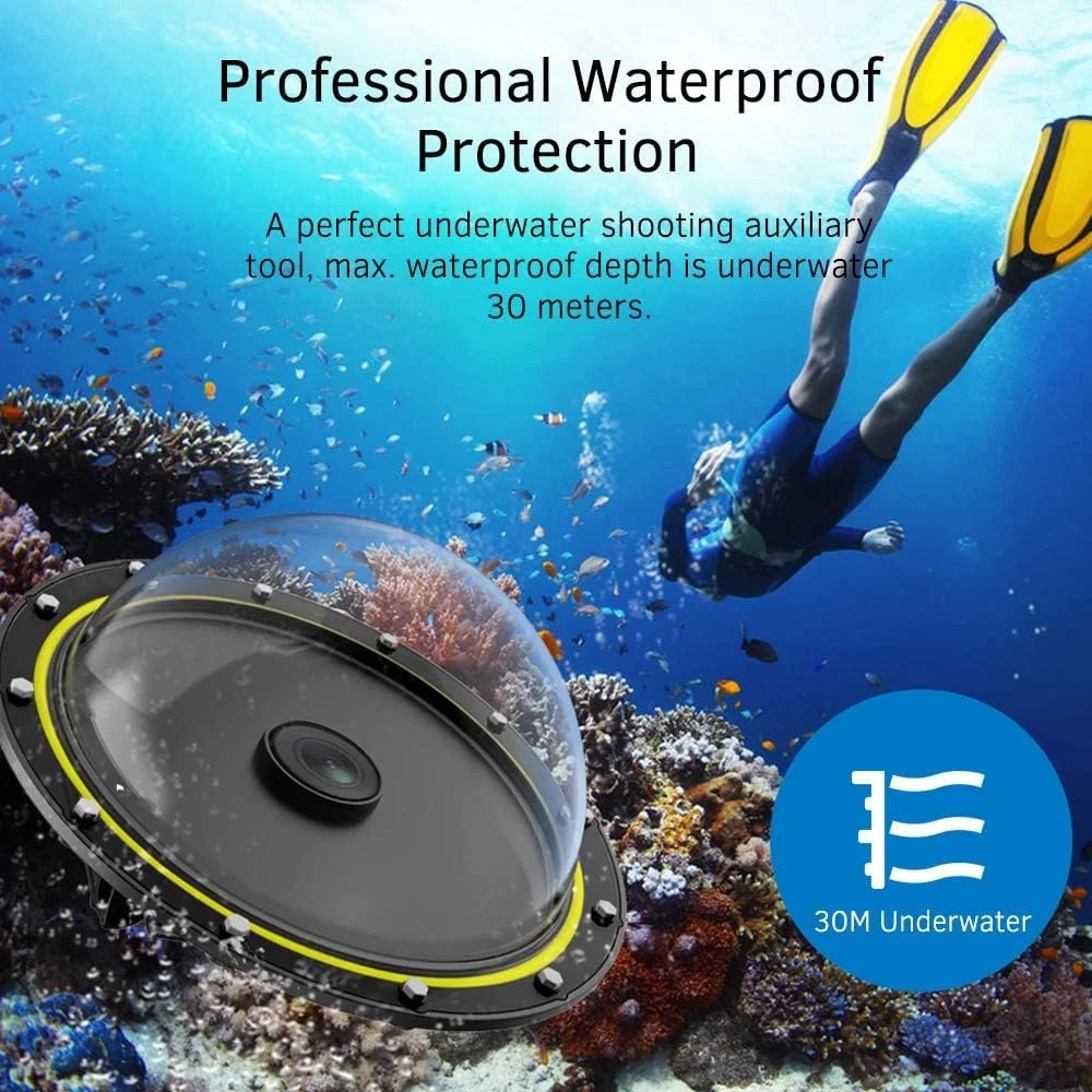 پوشش شفاف لنز دوربین پورت گنبدی 6 اینچی eWINNER برای DJI Osmo Action 5 Pro 4 3، با محفظه ضد آب و دسته شناور برای عکاسی زیر آب، شنا و غواصی پوشش شفاف لنز دوربین پورت گنبدی 6 اینچی eWINNER برای DJI Osmo Action 5 Pro 4 3، با محفظه ضد آب و دسته شناور برای عکاسی زیر آب، شنا و غواصی