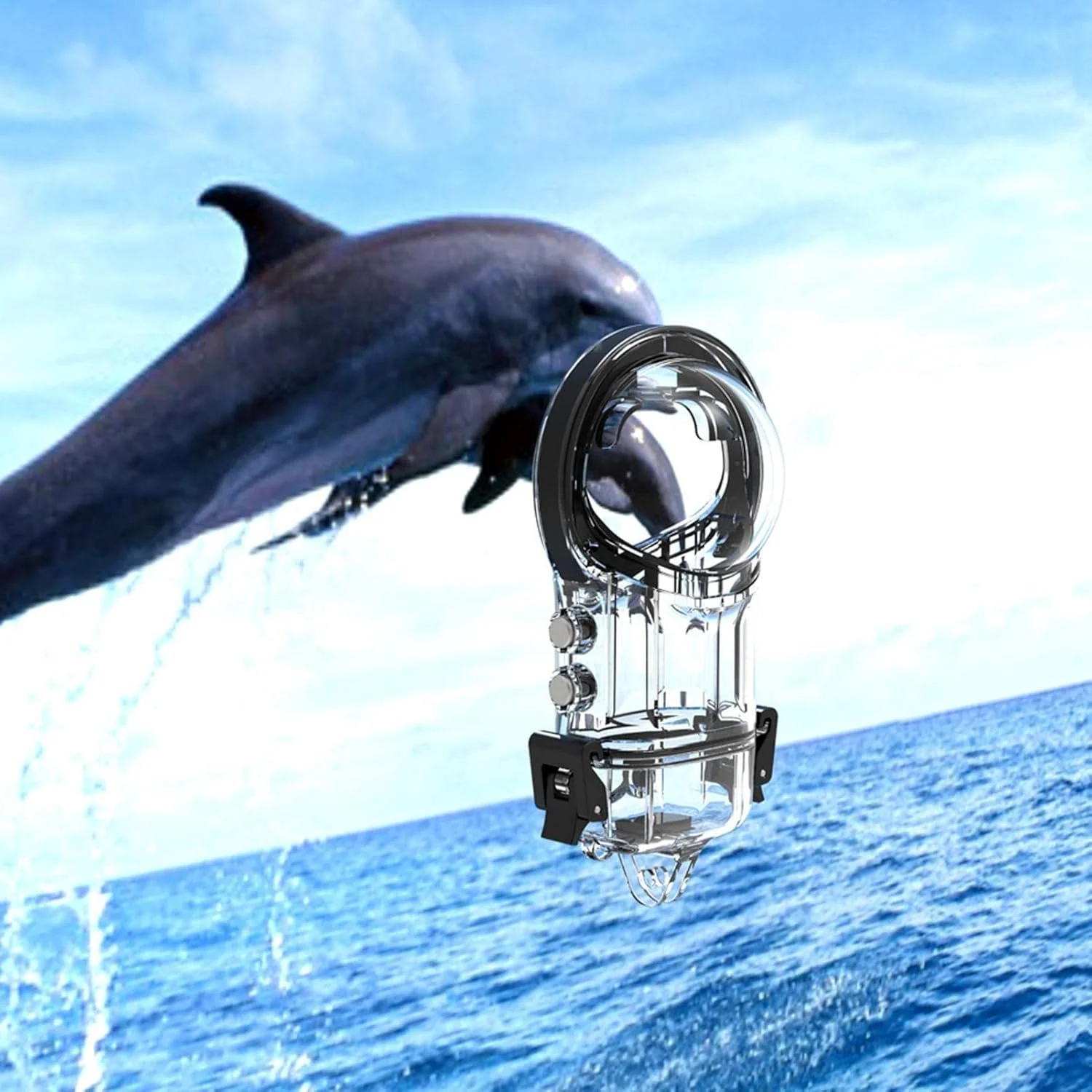 محفظه ضد خش و ضد آب eWINNER برای دوربین اکشن Insta360 X3 / قاب محافظ ضد آب تا عمق 40 متری به همراه لوازم جانبی محافظ لنز دوربین Insta360 X3