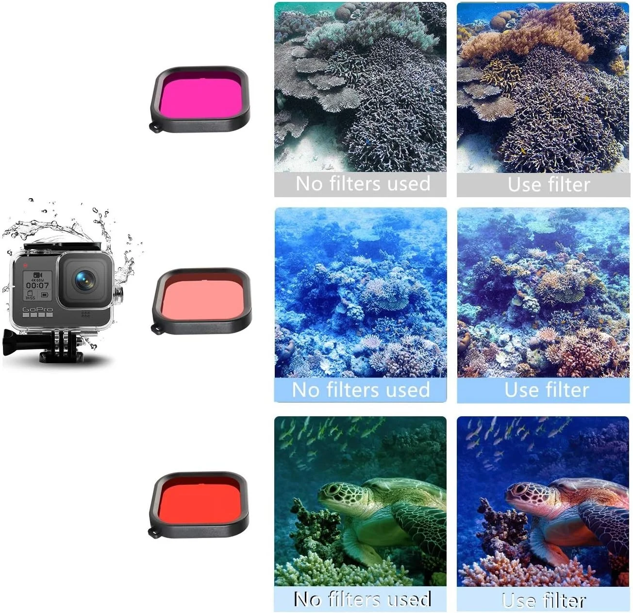 مجموعه لوازم جانبی دوربین اکشن eWINNER - سازگار با Gopro Hero 8 black شامل قاب ضد آب + فیلتر لنز + کیف حمل ضد آب + محافظ صفحه نمایش و لنز شیشه ای حرارت دیده + کیت لوازم جانبی آستین سیلیکونی دوربین مجموعه لوازم جانبی دوربین اکشن eWINNER - سازگار با Gopro Hero 8 black شامل قاب ضد آب + فیلتر لنز + کیف حمل ضد آب + محافظ صفحه نمایش و لنز شیشه ای حرارت دیده + کیت لوازم جانبی آستین سیلیکونی دوربین