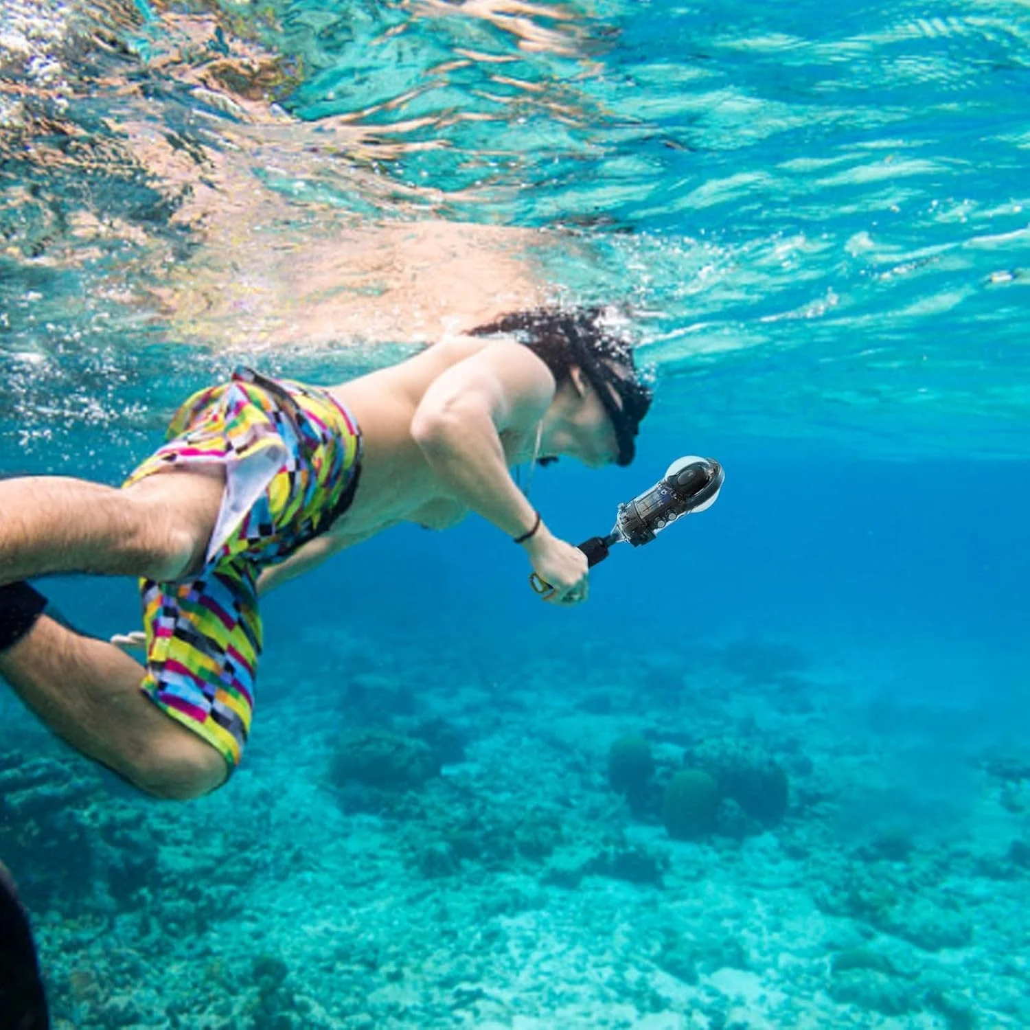 محفظه ضد خش و ضد آب eWINNER برای دوربین اکشن Insta360 X3 / قاب محافظ ضد آب تا عمق 40 متری به همراه لوازم جانبی محافظ لنز دوربین Insta360 X3