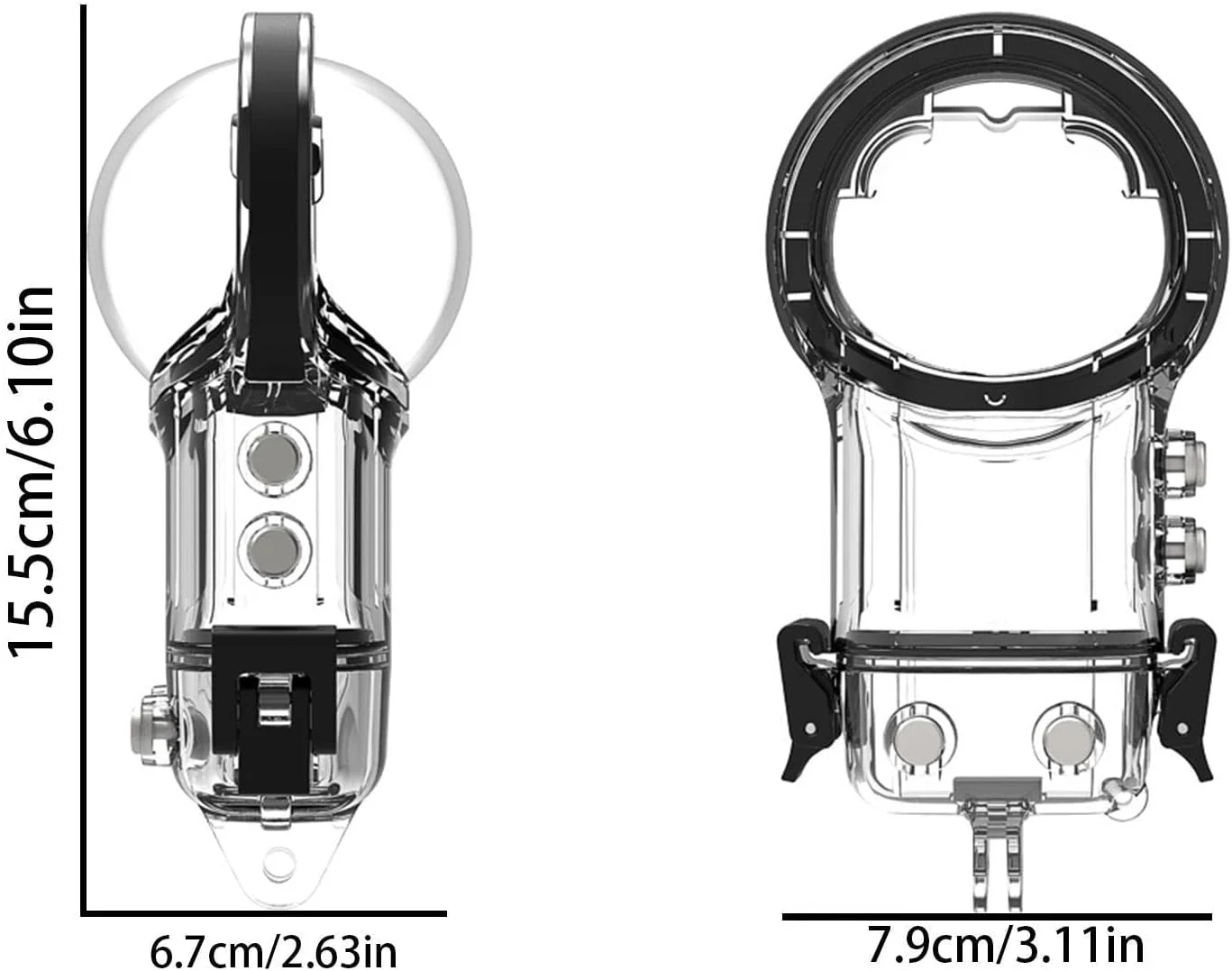 محفظه ضد خش و ضد آب eWINNER برای دوربین اکشن Insta360 X3 / قاب محافظ ضد آب تا عمق 40 متری به همراه لوازم جانبی محافظ لنز دوربین Insta360 X3