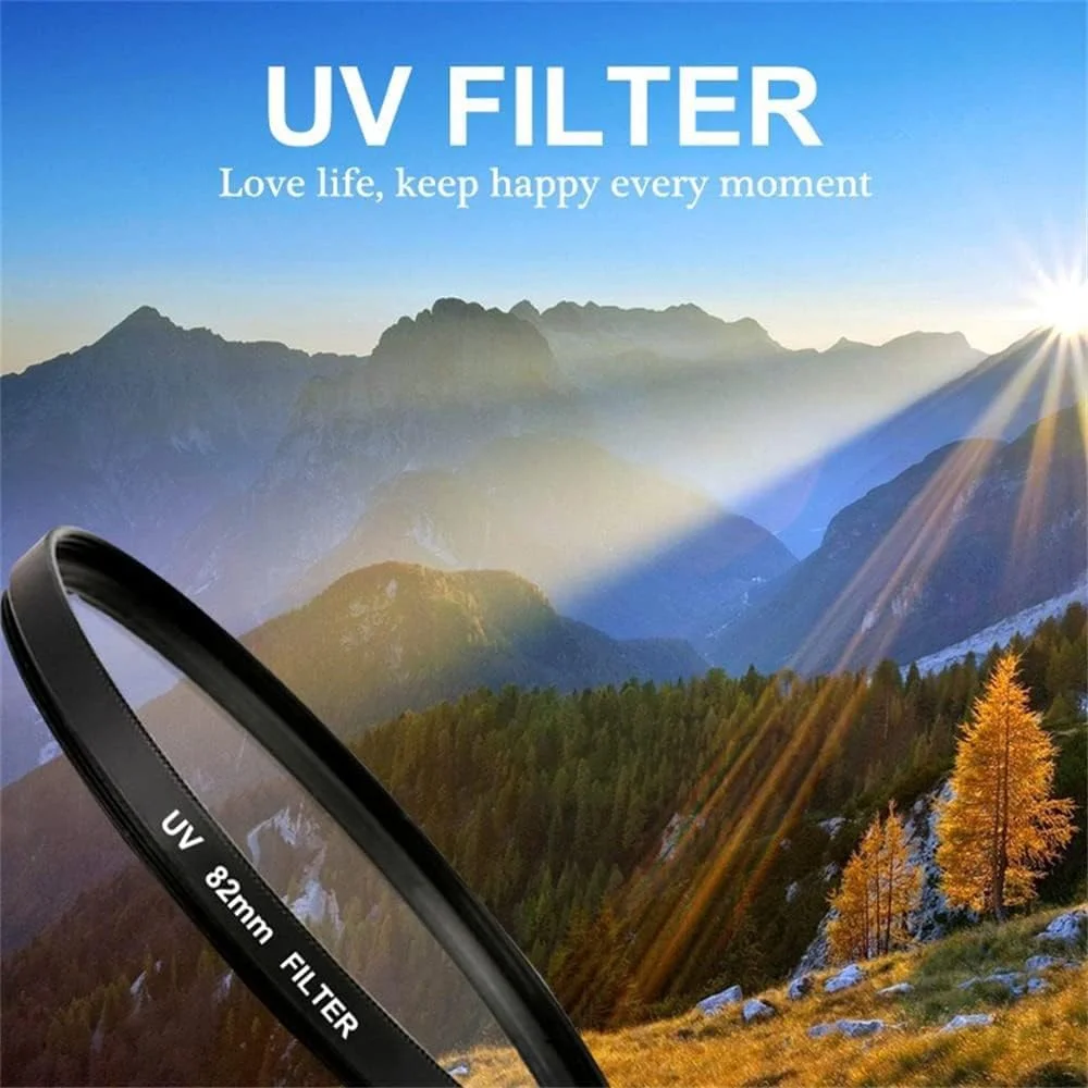 فیلتر UV شیشه ای اپتیکال eWINNER سایزهای ۴۹mm ۵۲mm ۵۵mm ۵۸mm ۶۲mm ۶۷mm ۷۲mm ۷۷mm ۸۲mm با فریم آلومینیومی محافظ لنز برای دوربین های DSLR کانن، نیکون، سونی، فوجی فیلم و المپوس (۵۲mm)