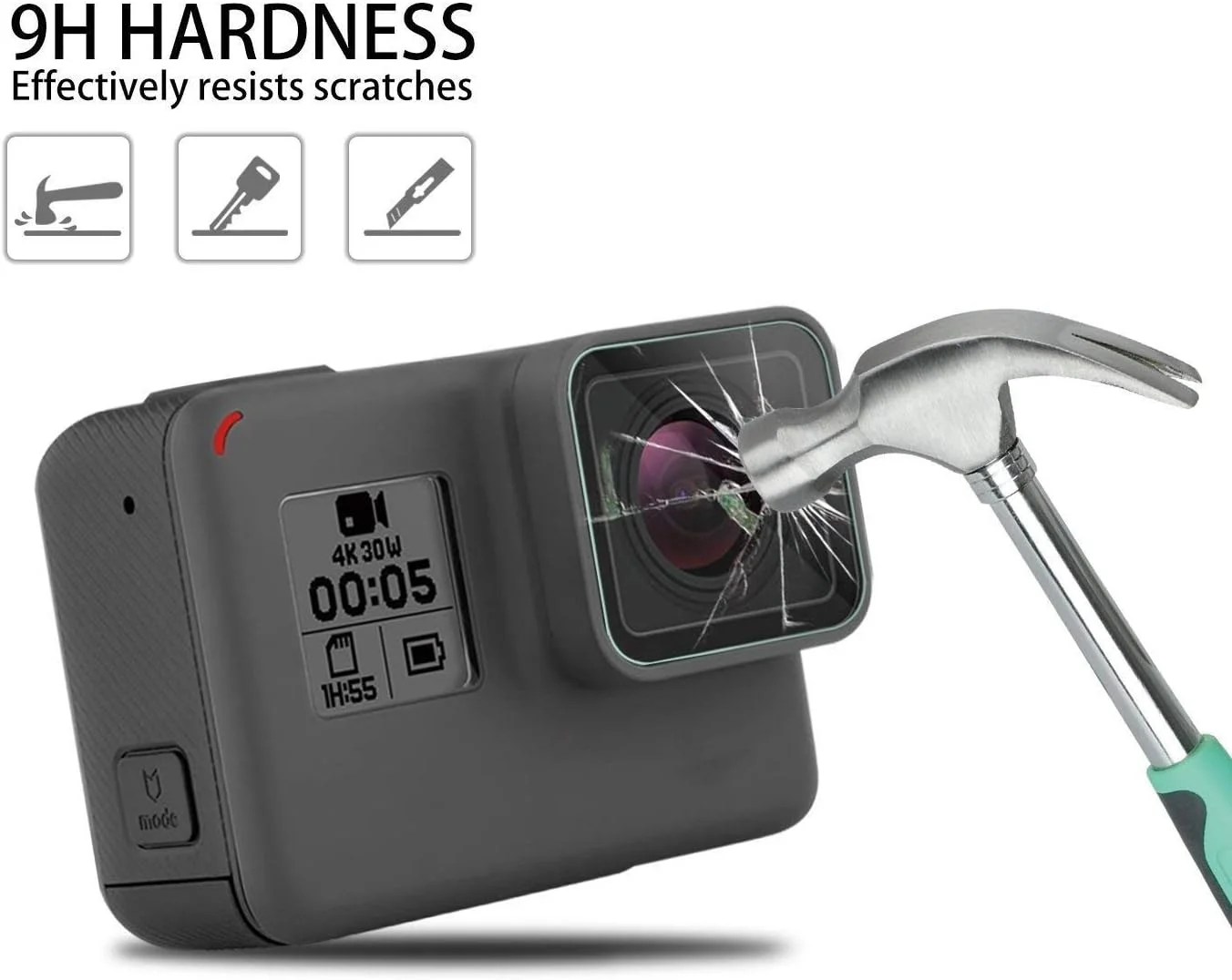 محافظ صفحه نمایش دوربین اکشن eWINNER سازگار با GoPro Hero 8 Black / محافظ صفحه نمایش شیشه ای فوق العاده شفاف + محافظ لنز شیشه ای + فیلم نمایشگر کوچک - 6 عدد محافظ صفحه نمایش دوربین اکشن eWINNER سازگار با GoPro Hero 8 Black / محافظ صفحه نمایش شیشه ای فوق العاده شفاف + محافظ لنز شیشه ای + فیلم نمایشگر کوچک - 6 عدد