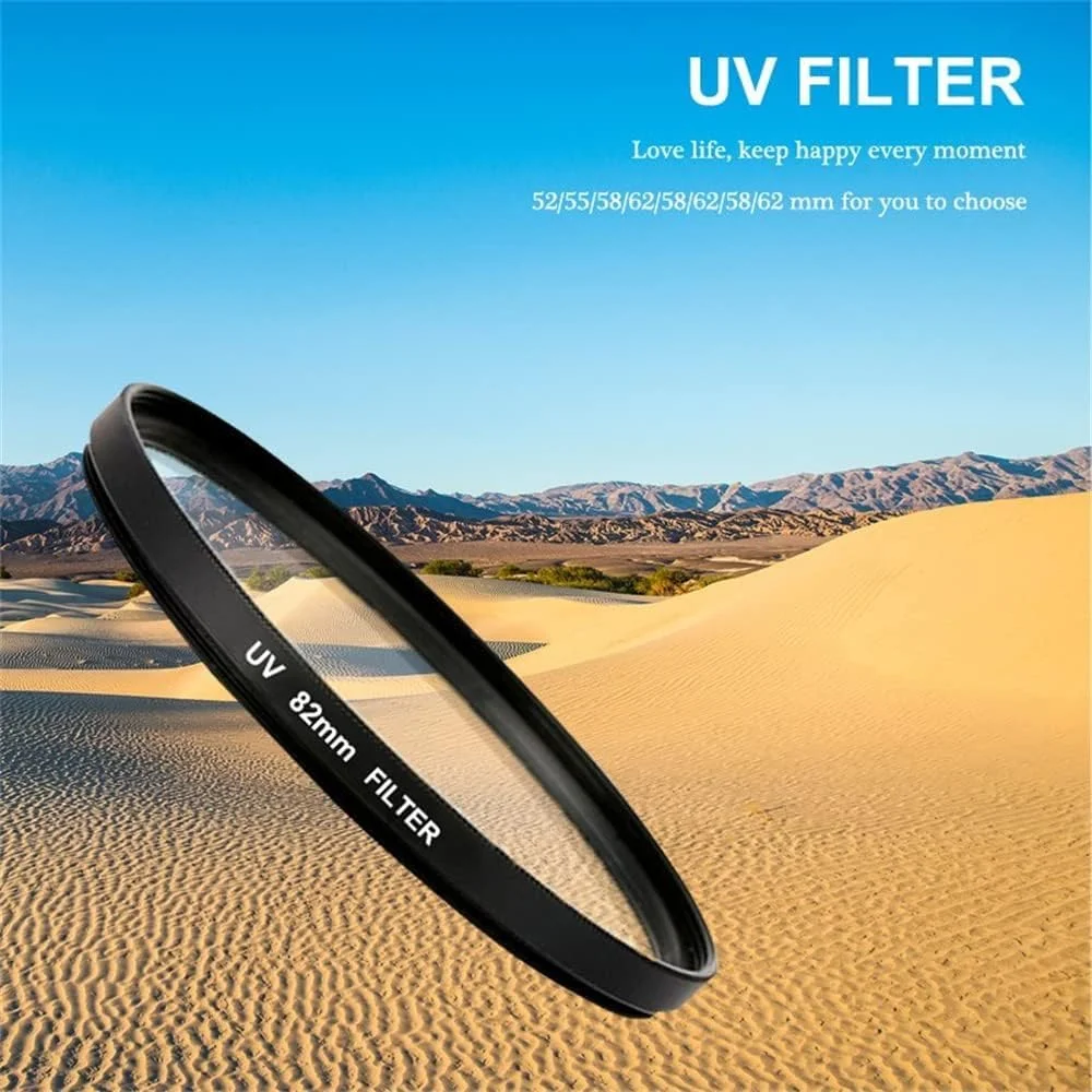 فیلتر UV شیشه ای اپتیکال eWINNER سایزهای ۴۹mm ۵۲mm ۵۵mm ۵۸mm ۶۲mm ۶۷mm ۷۲mm ۷۷mm ۸۲mm با فریم آلومینیومی محافظ لنز برای دوربین های DSLR کانن، نیکون، سونی، فوجی فیلم و المپوس (۵۲mm)