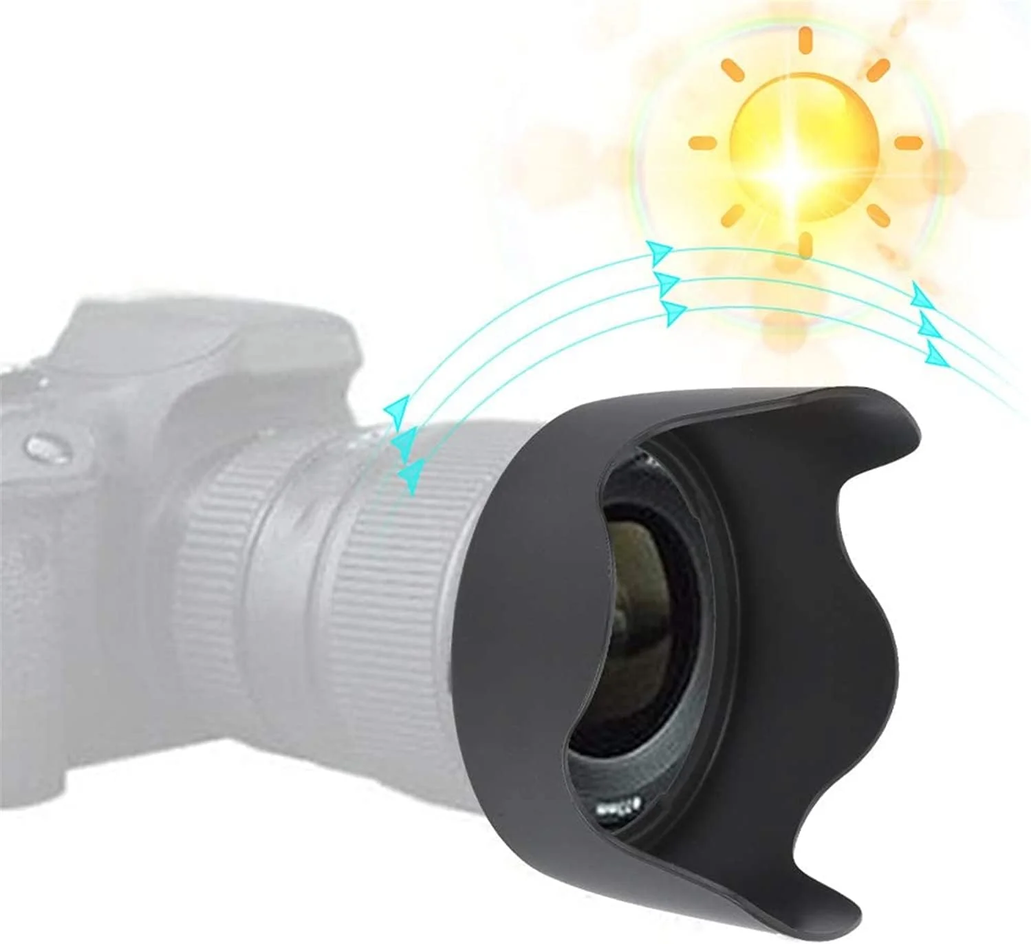 آفتابگیر لنز جایگزین eWINNER مدل EW-53B سازگار با لنزهای EF-M 15-45mm f/3.5-6.3 IS STM / RF-S 18-45mm F4.5-6.3 IS STM برای دوربین های Canon EOS M50 M5 M6 Mark II M200 M100 M10