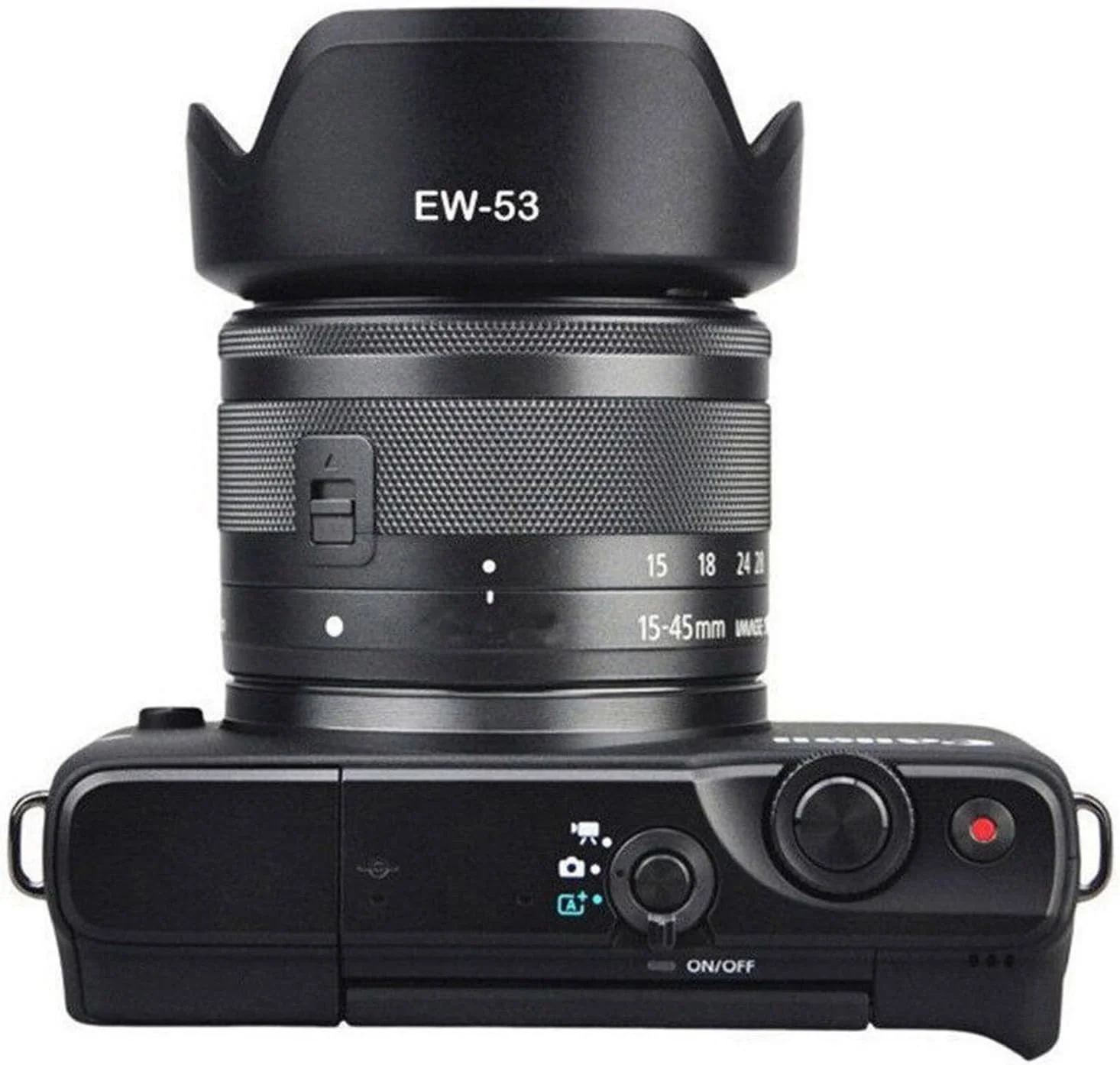 آفتابگیر لنز جایگزین eWINNER مدل EW-53B سازگار با لنزهای EF-M 15-45mm f/3.5-6.3 IS STM / RF-S 18-45mm F4.5-6.3 IS STM برای دوربین های Canon EOS M50 M5 M6 Mark II M200 M100 M10