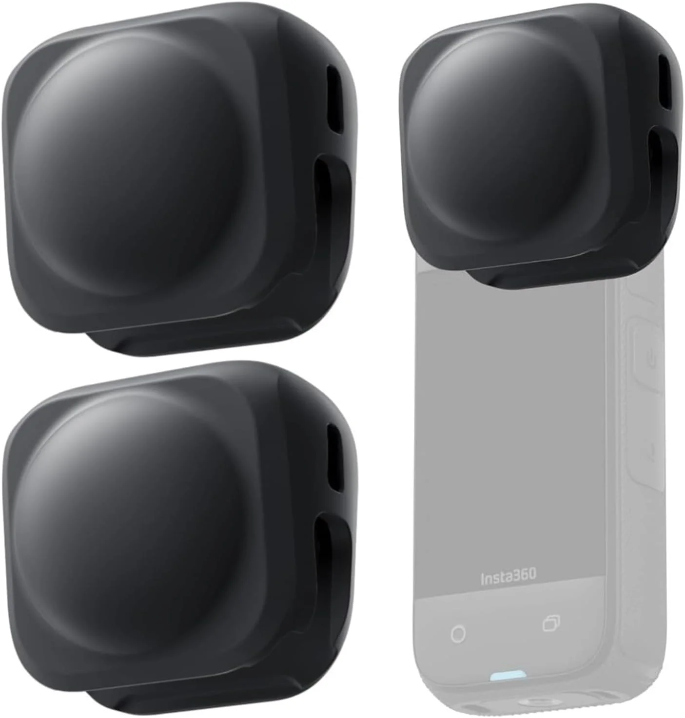 محافظ لنز سیلیکونی eWINNER بسته 2 عددی برای دوربین Insta360 X5 / X4 / درپوش محافظ لنز دوربین اکشن، محافظ انعطاف پذیر برای لوازم جانبی Insta 360 X5 X4