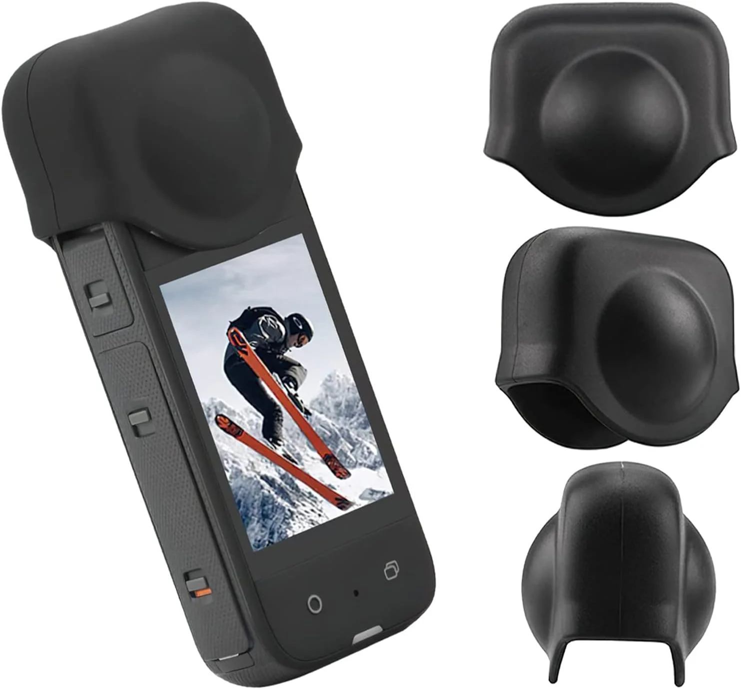 کیت لوازم جانبی دوربین اکشن eWINNER سازگار با Insta360 ONE X3 / قاب محافظ دوربین با آداپتور رزوه 1/4 اینچی / قاب محافظ سیلیکونی / درپوش لنز / محافظ صفحه نمایش