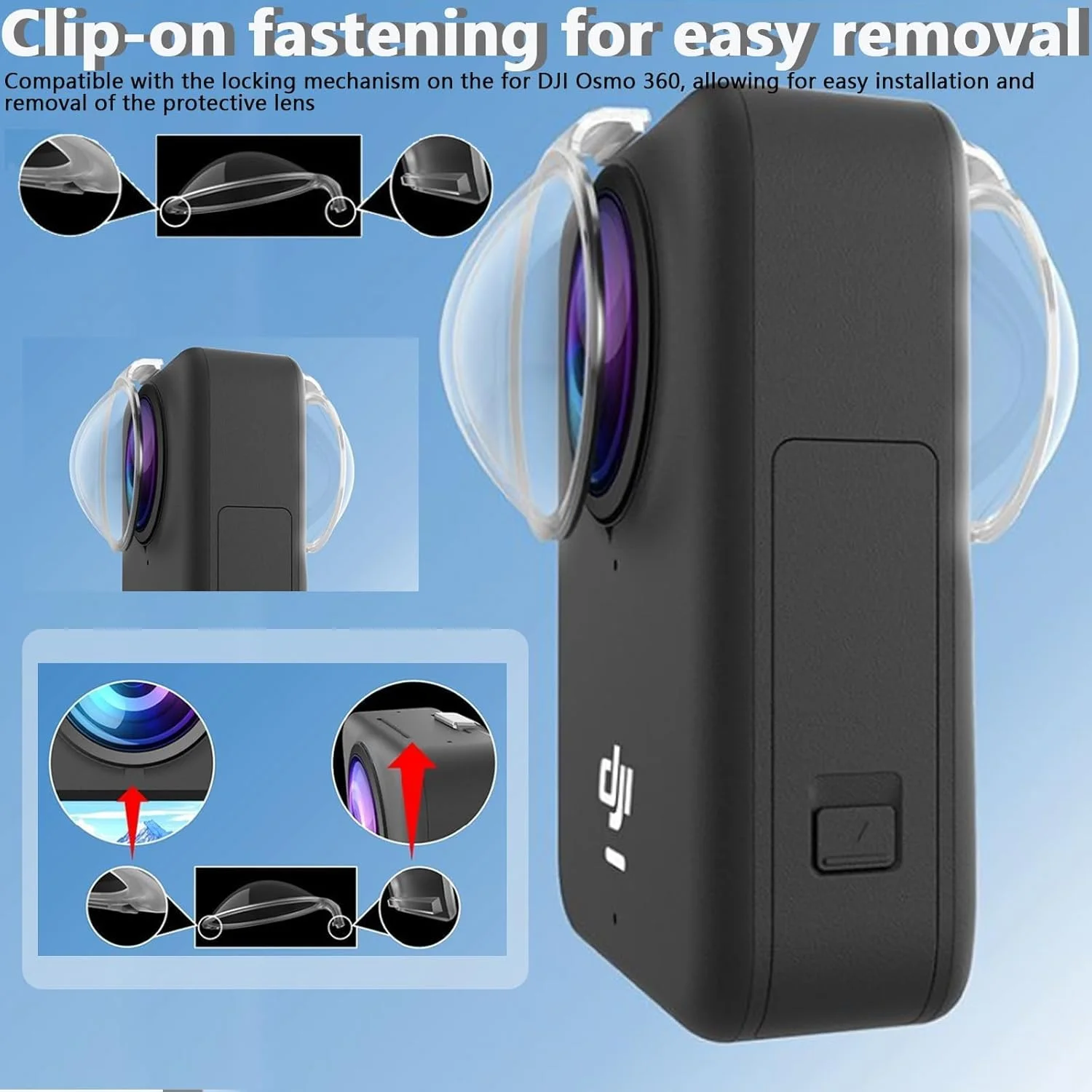 محافظ لنز دوربین eWINNER برای DJI OSMO 360، قاب محافظ لنز ضد خش، پوشش محافظ PC با کیفیت HD، محافظ جداشدنی ضد مه برای لوازم جانبی لنز دوربین OSMO360 محافظ لنز دوربین eWINNER برای DJI OSMO 360، قاب محافظ لنز ضد خش، پوشش محافظ PC با کیفیت HD، محافظ جداشدنی ضد مه برای لوازم جانبی لنز دوربین OSMO360