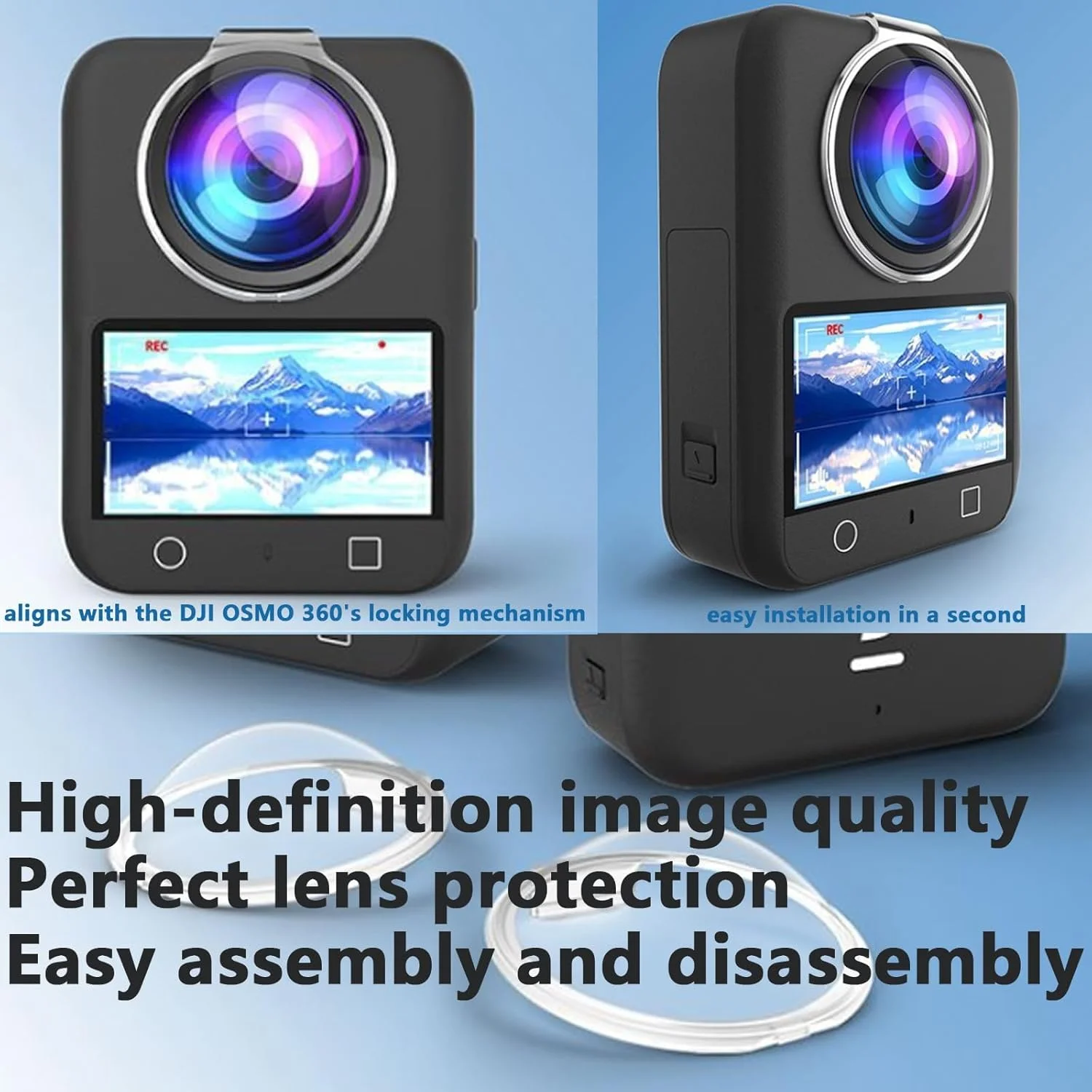 محافظ لنز دوربین eWINNER برای DJI OSMO 360، قاب محافظ لنز ضد خش، پوشش محافظ PC با کیفیت HD، محافظ جداشدنی ضد مه برای لوازم جانبی لنز دوربین OSMO360 محافظ لنز دوربین eWINNER برای DJI OSMO 360، قاب محافظ لنز ضد خش، پوشش محافظ PC با کیفیت HD، محافظ جداشدنی ضد مه برای لوازم جانبی لنز دوربین OSMO360