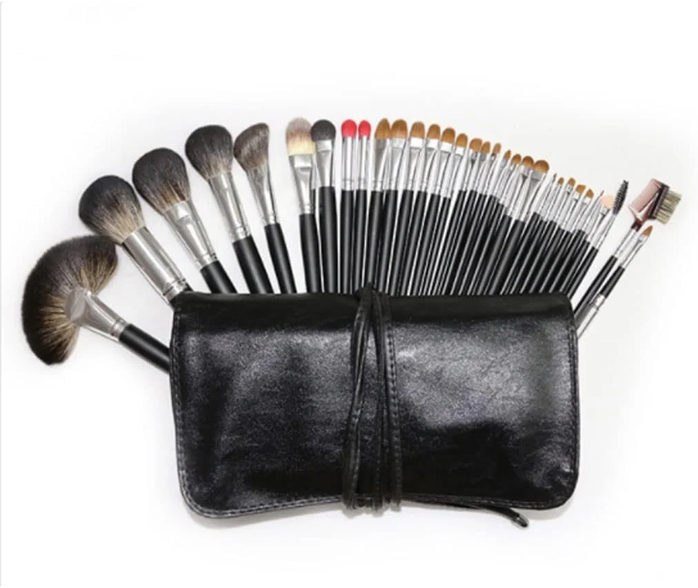 ست 32 عددی برس آرایشی حیوانات SKipdr دسته چوبی برس سایه چشم آرایشگر