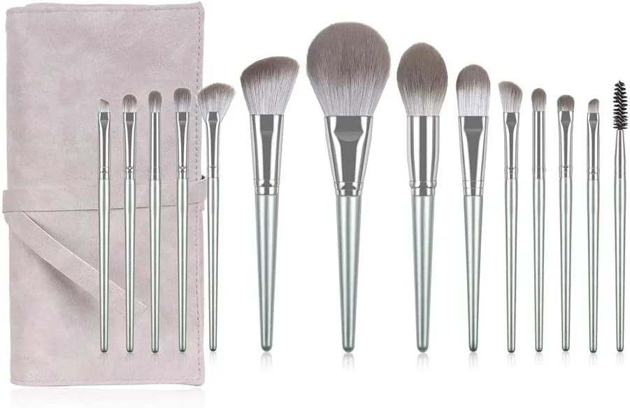 ست ۱۴ عددی برس آرایشی اسکیپدر، ابزار برس آرایش صورت، پودر، کرم پودر، رژگونه، کانتور صورت، سایه چشم، ابرو، مژه