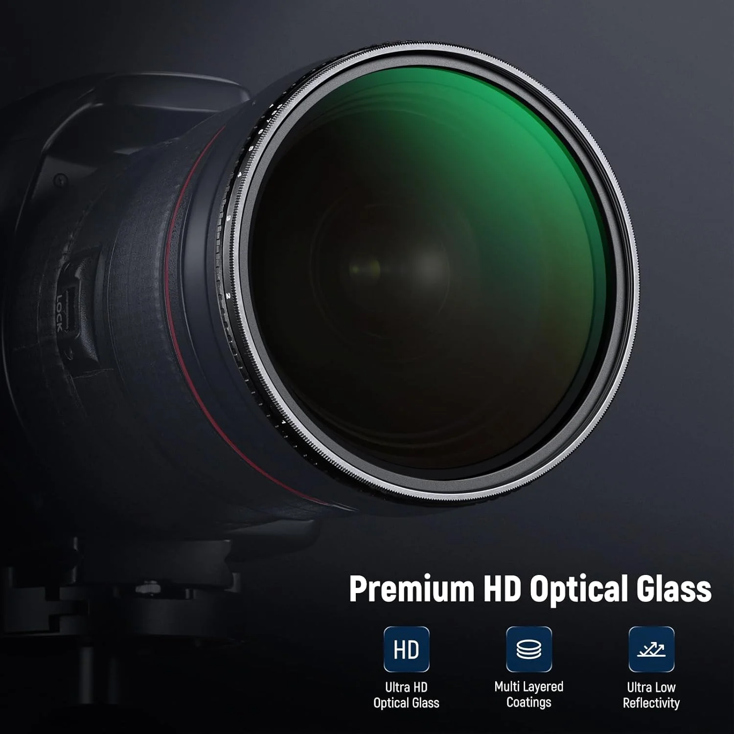 فیلتر ND2-ND400 متغیر رنگ واقعی NEEWER 82mm، فیلتر کاهنده نور خنثی قابل تنظیم با توقف های سخت، دارای شیشه اپتیکال HD چند لایه/فریم آلومینیومی/ضد آب/ضد خش