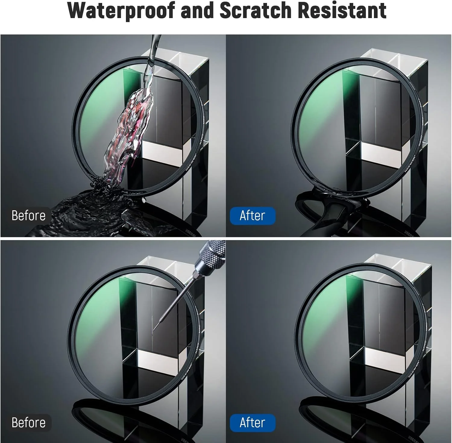 فیلتر لنز ND8 نرم NEEWER HD 62 میلی‌متری، فیلتر کاهنده نور تدریجی نرم با 3 استاپ (0.9) با پوشش نانو 30 لایه، ضد آب، ضد خش، ضد انعکاس